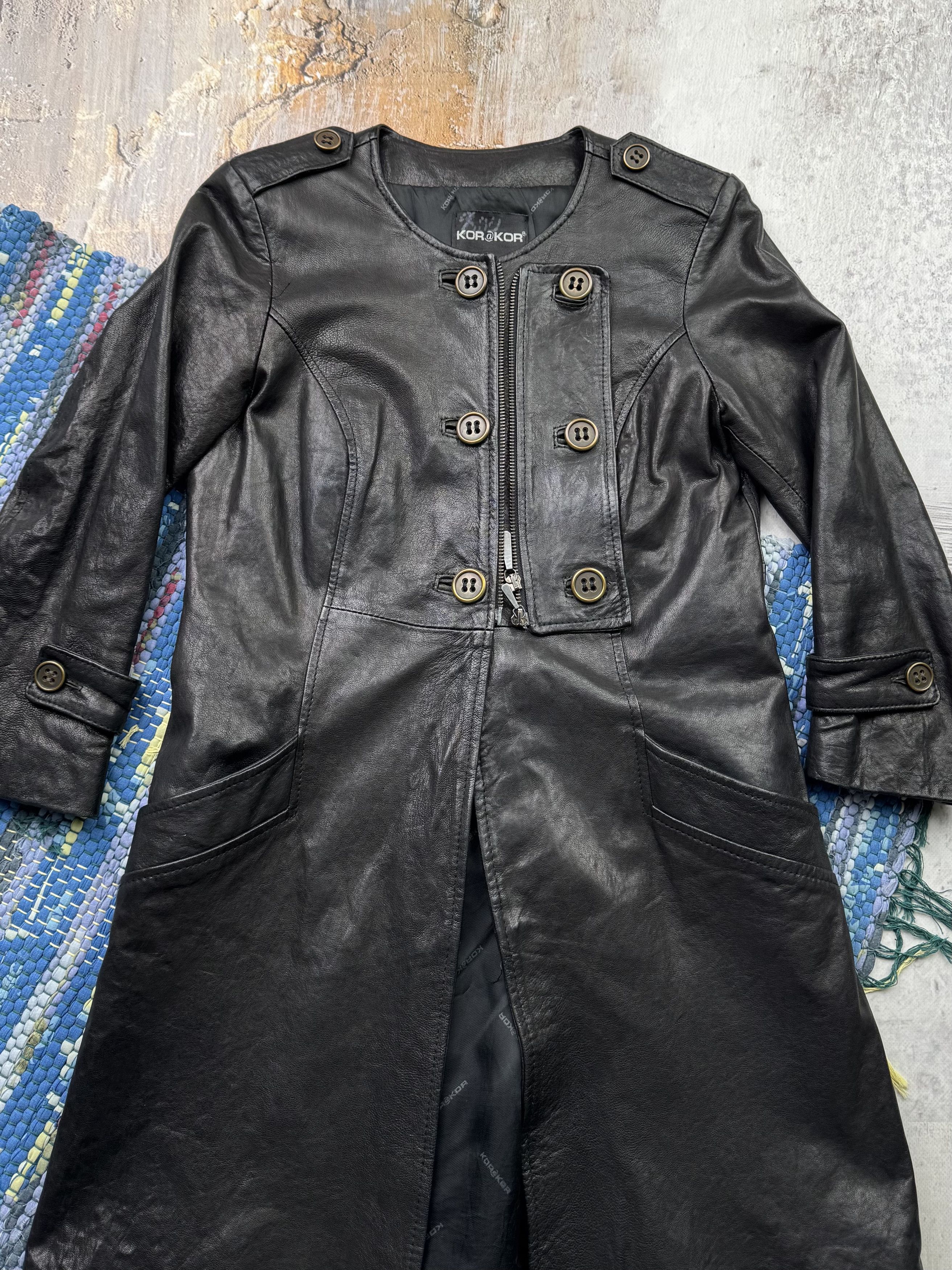 Japanese Brand Vintage Leather Long Jacket D15(518)A788 Size S / US 4 / IT 40 - 2 Thumbnail