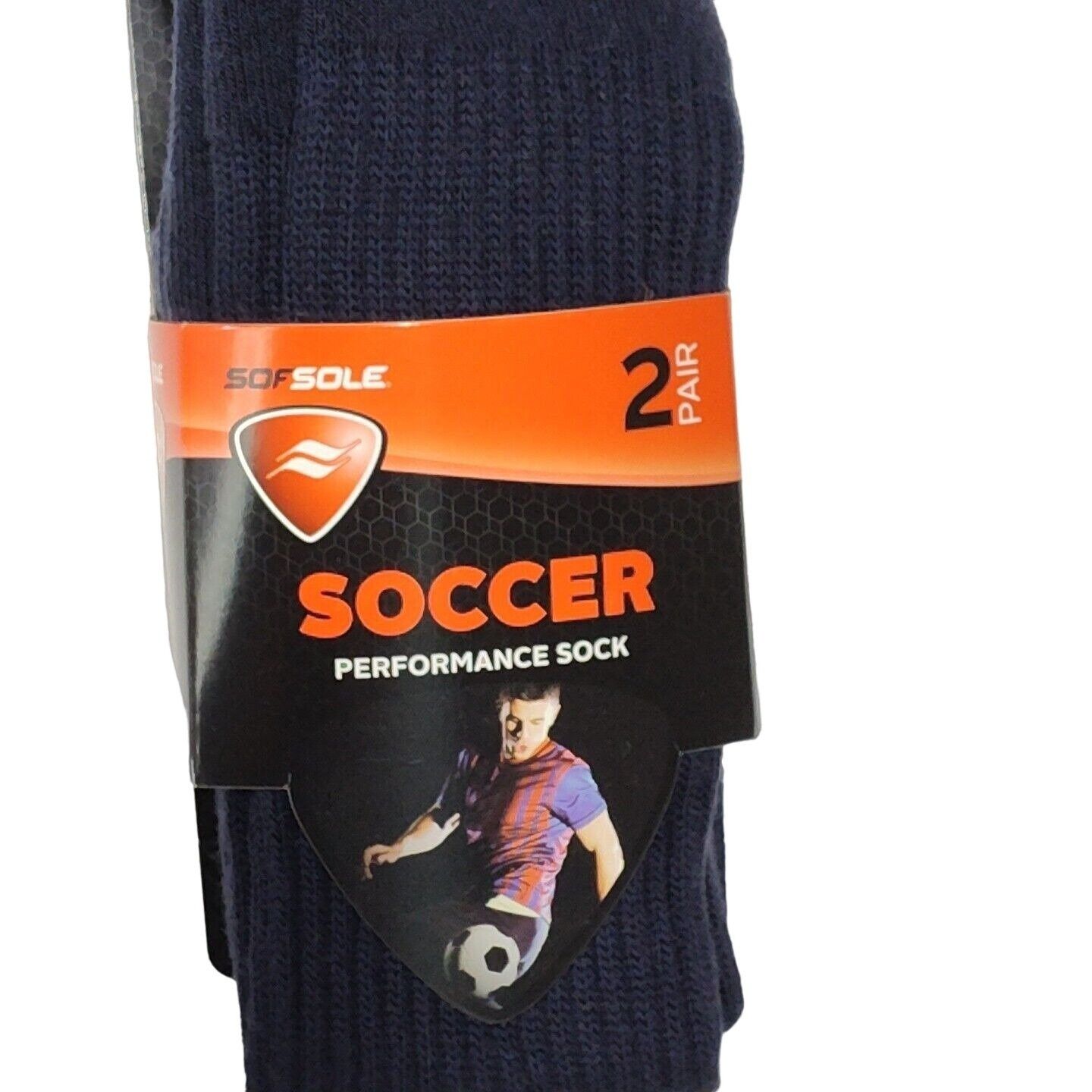 Other SofSole 2 Pair Pack Soccer Performance Socks Blue Men Size M Size ONE SIZE - 2 Thumbnail