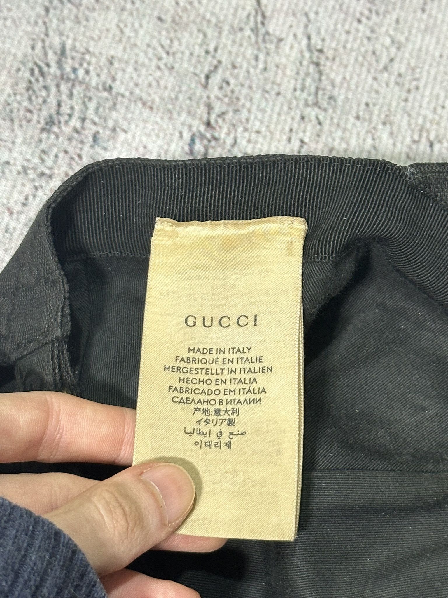 Gucci Gucci Hat GG Monogram Leather Patch Logo Black Size ONE SIZE - 12 Thumbnail