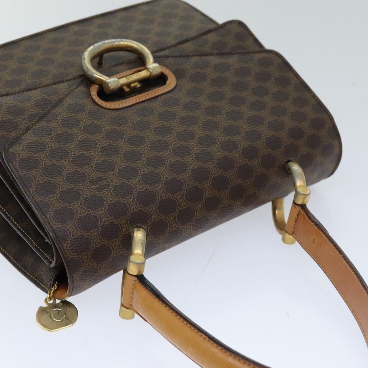 Celine CELINE Macadam Canvas Hand Bag Pvc Brown Size ONE SIZE - 6 Thumbnail