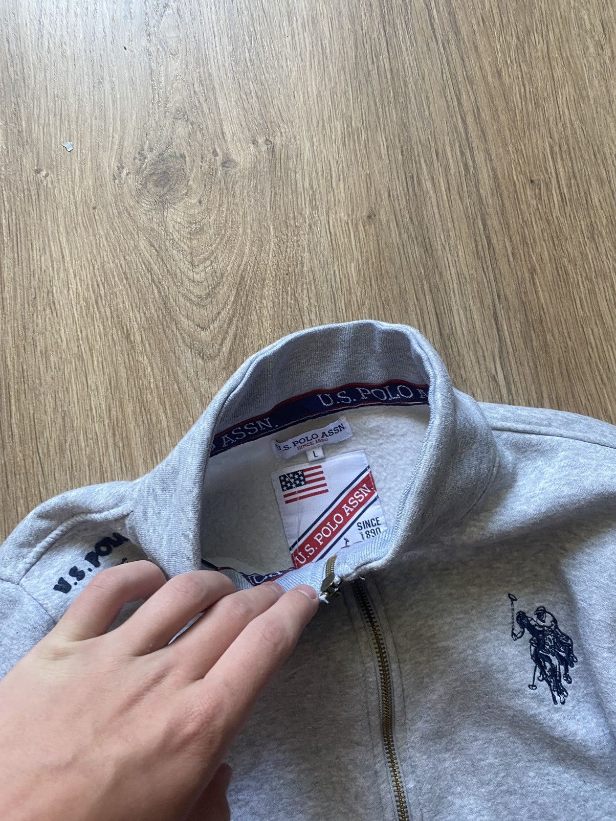 U.S. Polo Assn. × Vintage Chief Keef zip sweatshirt grey USA Size US L / EU 52-54 / 3 - 6 Thumbnail