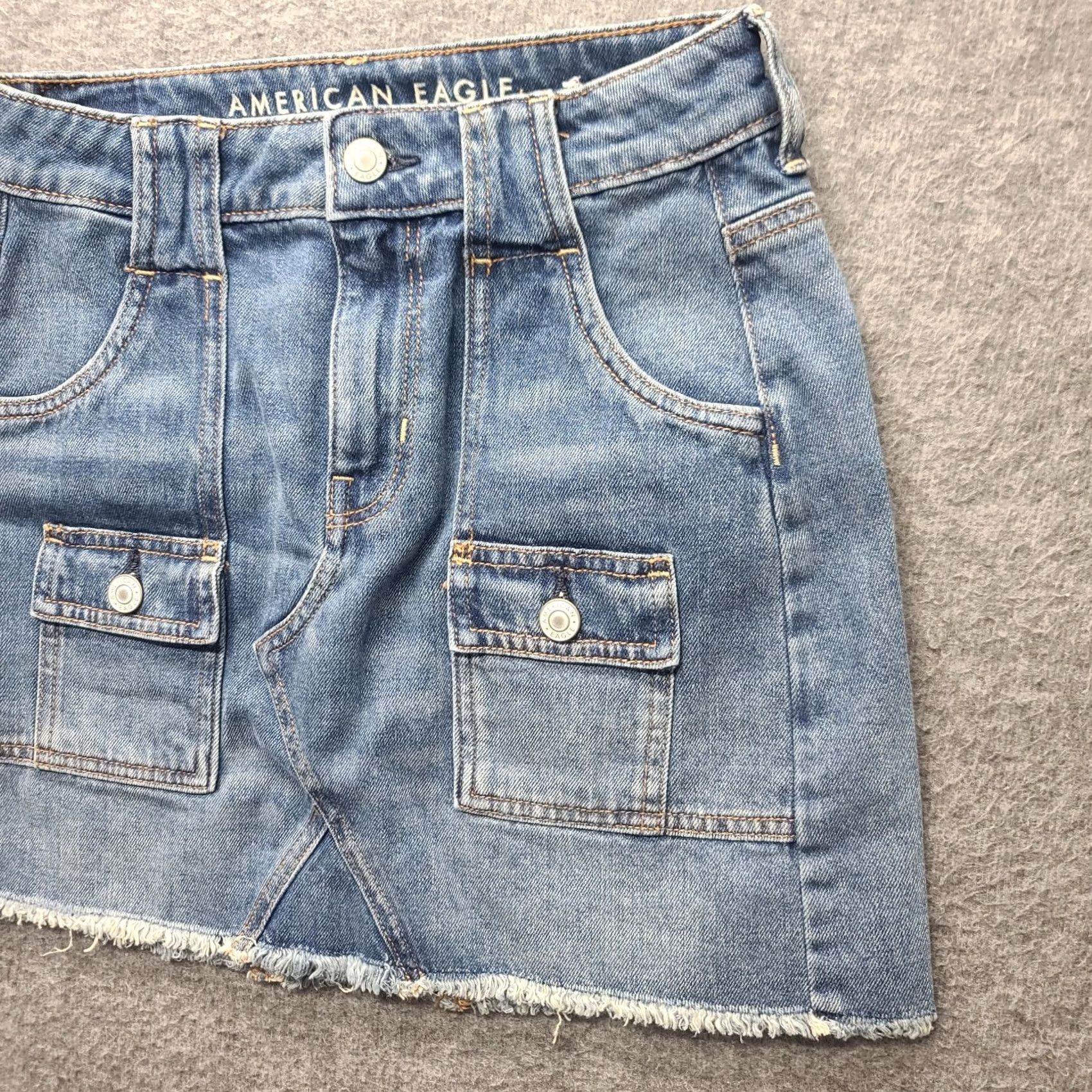 American Eagle Outfitters American Eagle Outfitters Denim Mini Skirt Womens 00 Hi-Rise Festival Regular Fit Blue 90s Skirt Short Womens Size 24" / US 00 / IT 34 - 5 Thumbnail