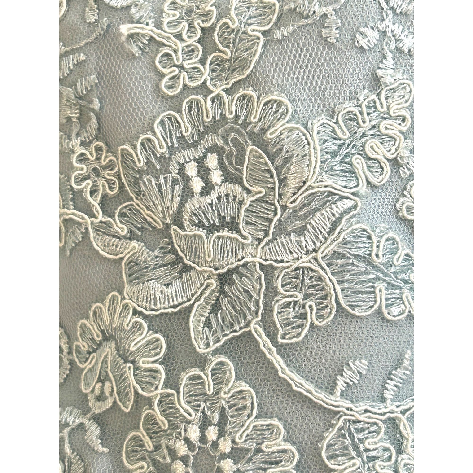 Other JJ’s House Cocktail Dress 4 Blue Green Lace Chiffon Pleats S Size S / US 4 / IT 40 - 15 Thumbnail