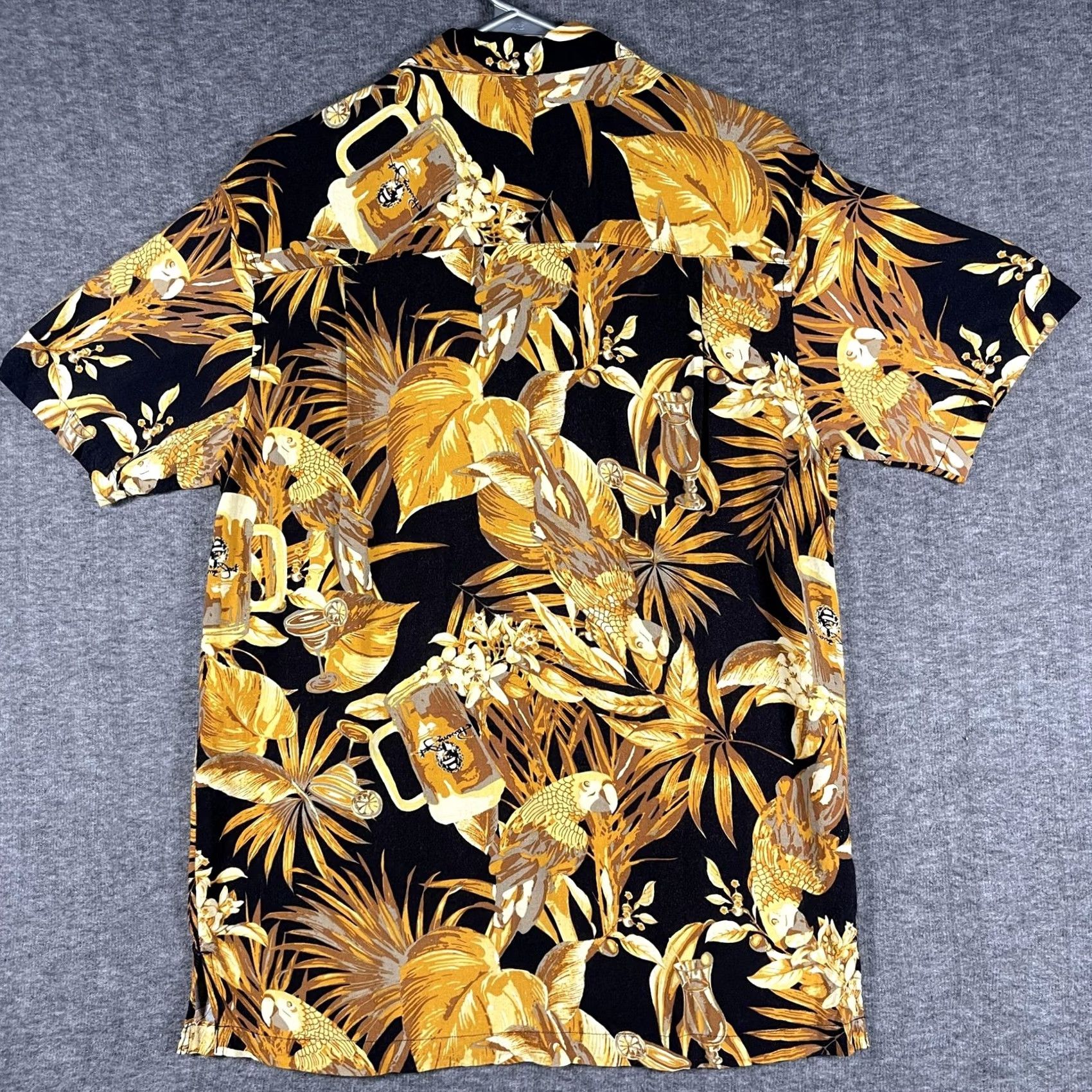 Panama Jack Panama Jack Shirt Mens Small Black Camp Hawaiian Aloha Parrot Tiki Button Front Size US S / EU 44-46 / 1 - 3 Thumbnail