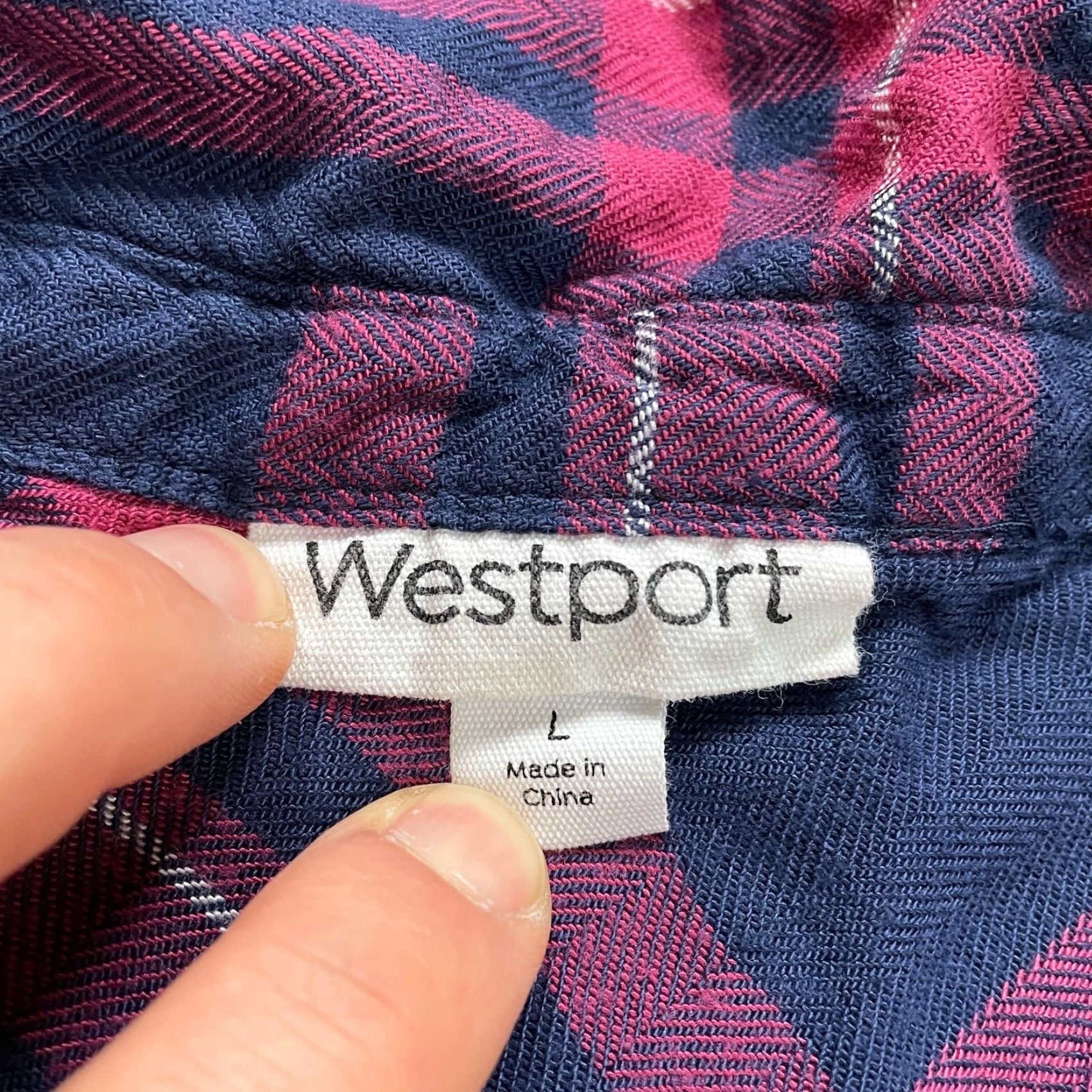 Vintage VINTAGE? No. Westport Shirt Women L Red Plaid Flannel Button-Up Casual Long Sleeve Size L / US 10 / IT 46 - 4 Thumbnail