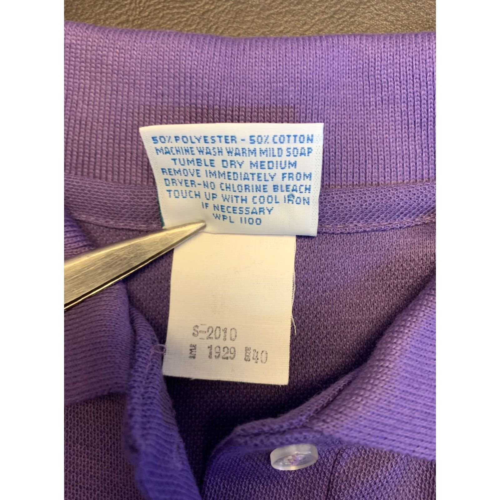 Lacoste VINTAGE Lacoste Polo Shirt Purple Short Sleeve Logo Preppy Made In USA Lacoste Polo Shirt M Purple 1980s Mens Size M / US 6-8 / IT 42-44 - 5 Thumbnail