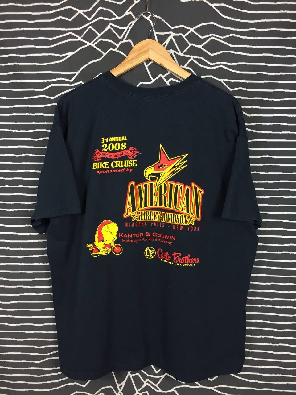 Harley Davidson × Vintage Vtg 2008 Bike Cruise 3rd Annual Newfane August Fest Tee Size US XL / EU 56 / 4 - 7 Thumbnail