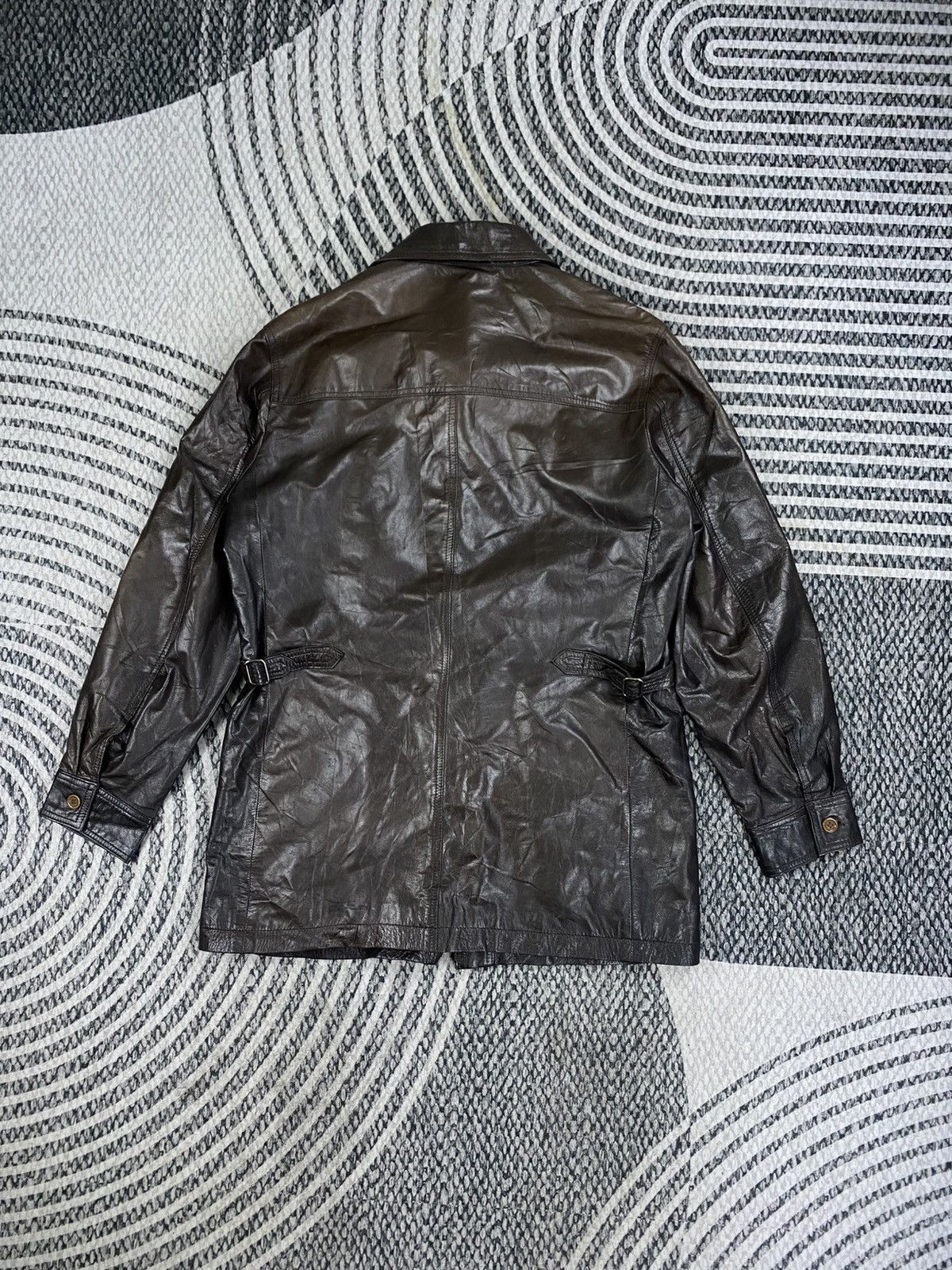 Genuine Leather Vintage Intermezzo Dark Brown Button Up Leather Jacket Size US M / EU 48-50 / 2 - 2 Thumbnail