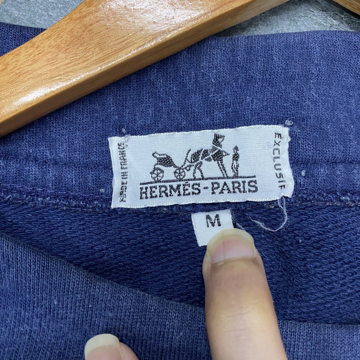 Hermes Vintage 80s HERMES PARIS Embroidery Logo Pullover Sweatshirt Size US M / EU 48-50 / 2 - 8 Thumbnail
