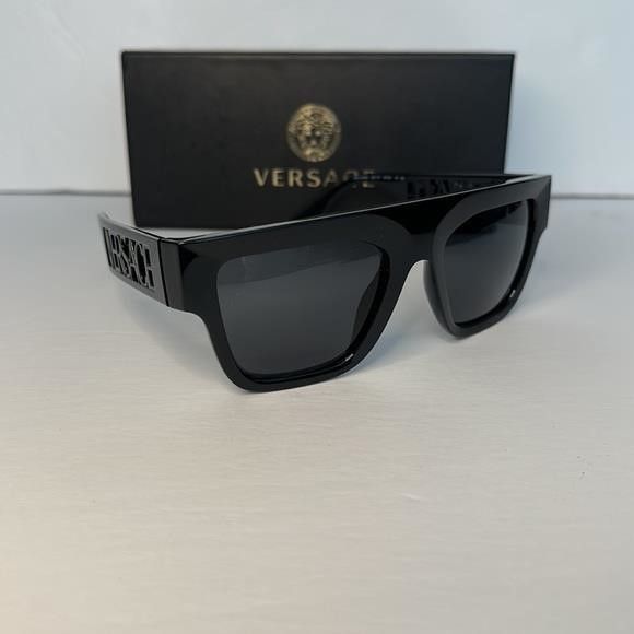 Versace New Versace 4430U Sunglasses GB1/81 - Black - Polar Dark Gre Size ONE SIZE - 9 Thumbnail