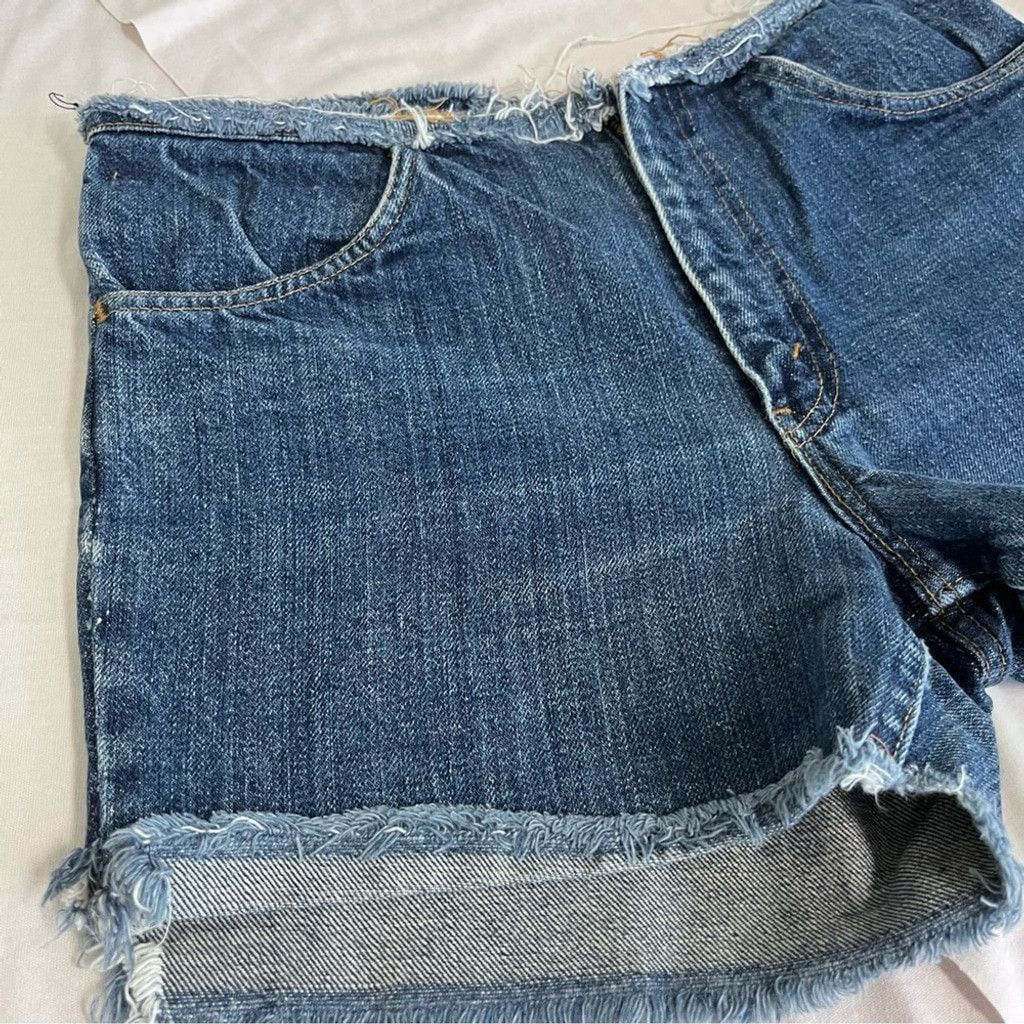 Levi's 818 Levi Denim Blue Women's Shorts vintage Size 29" - 2 Thumbnail