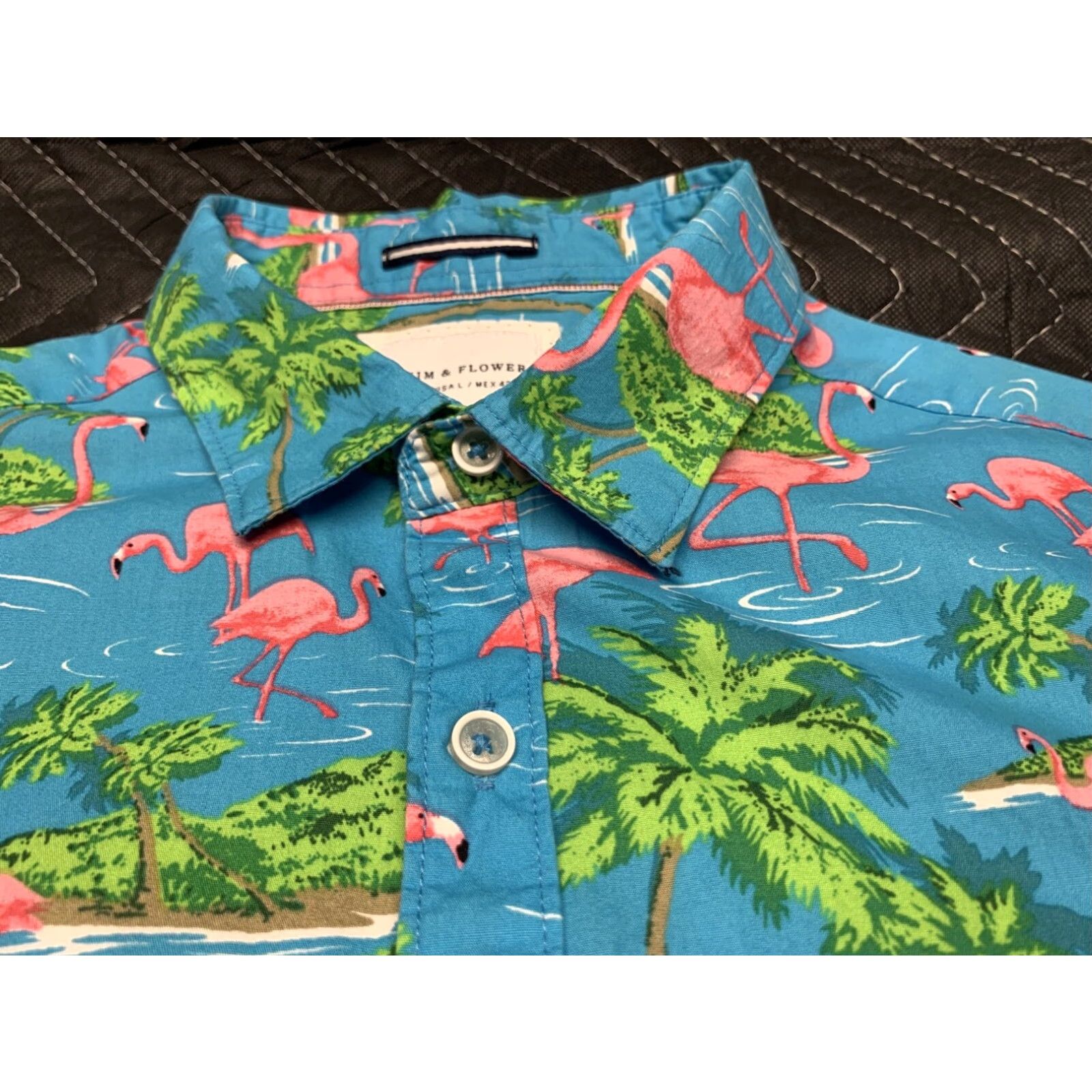 Vintage Flamingo Pink Mens Large Slim Fit Button Down Shirt Extra Large XL Size US L / EU 52-54 / 3 - 4 Thumbnail