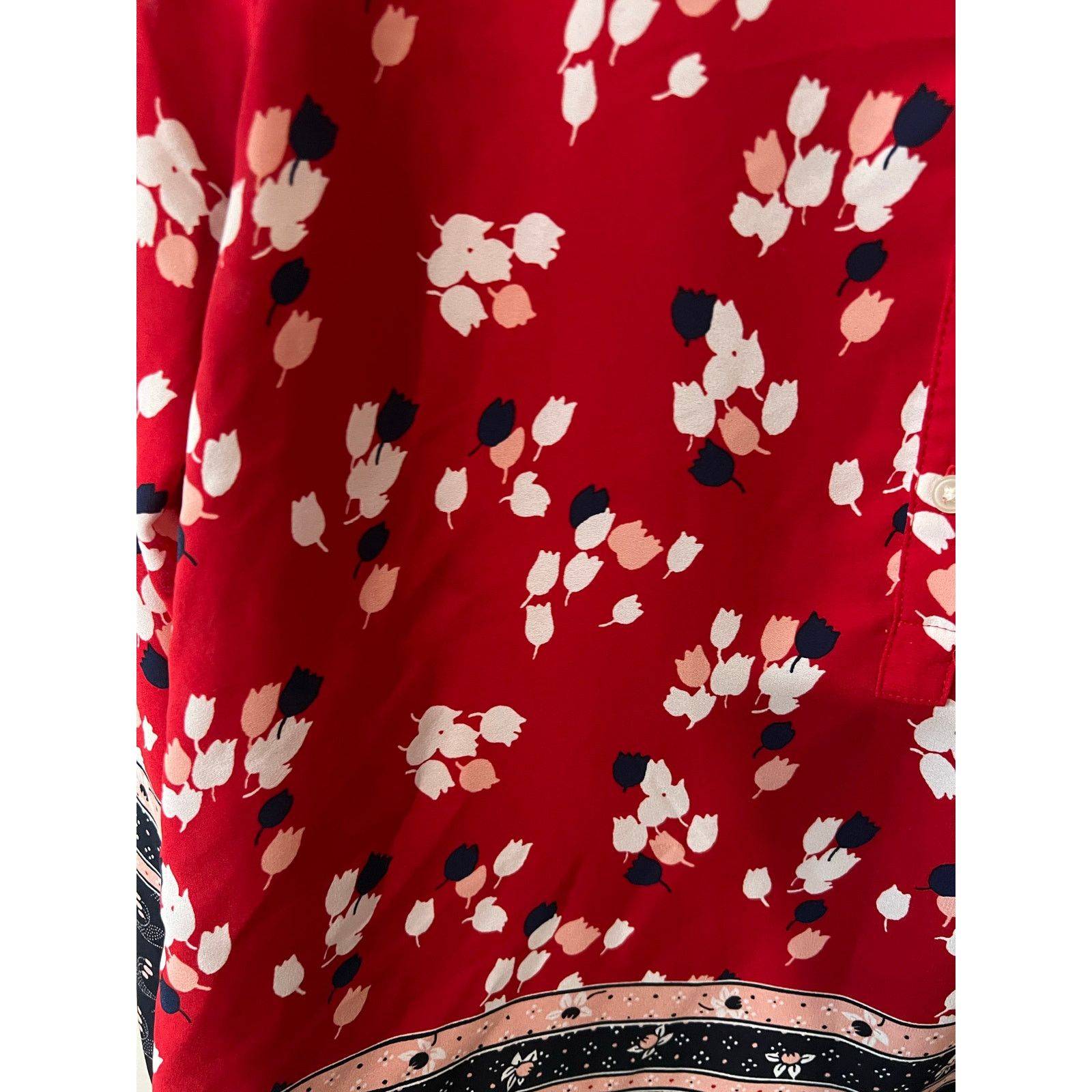 Loft blouse Long sleeves Floral Popover Top Blouse flowy Henley Size S / US 4 / IT 40 - 8 Thumbnail