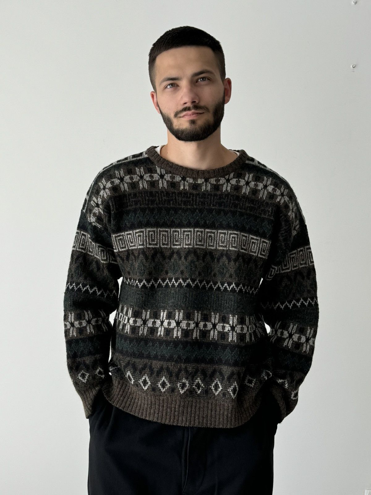 Vintage 80s Christian Dior Monsieur Wool Knit Sweater