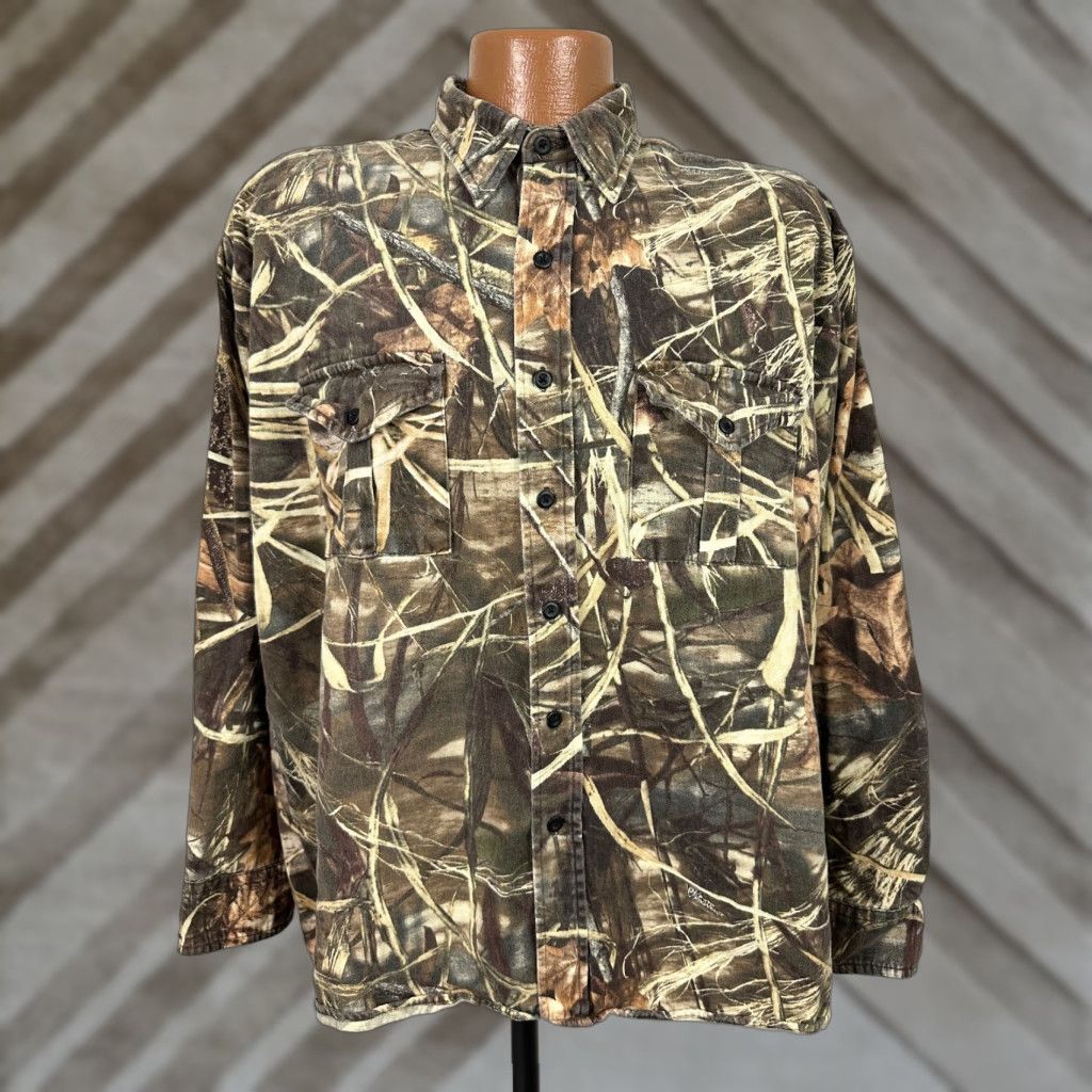 Vintage VINTAGE Classics Advantage Max-4 HD Camo Flannel Shirt XL Brown Long Sleeve Outdoor Mens Size US XL / EU 56 / 4 - 1 Thumbnail