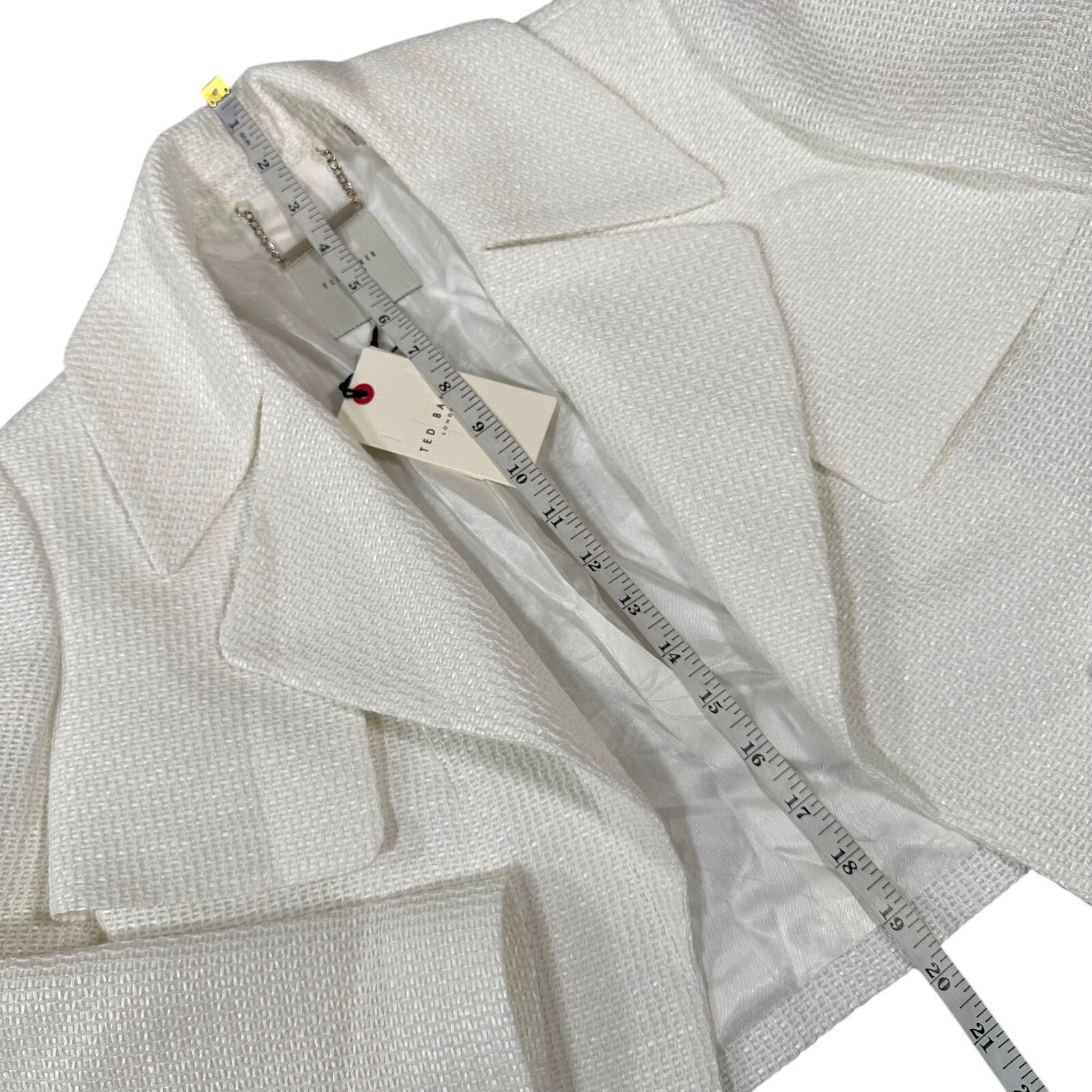 Ted Baker Ted Baker Shiroi Textured Weave Woven Jacket White Size 0 Size XS / US 0-2 / IT 36-38 - 5 Thumbnail