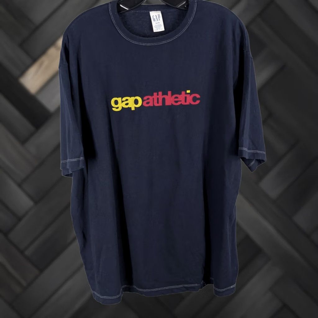 Gap Vintage Gap Athletic Promo T-Shirt Navy XL 90s Y2K Script Logo Streetwear Basic Mens XL Navy Blue T-Shirt Size US XL / EU 56 / 4 - 1 Thumbnail