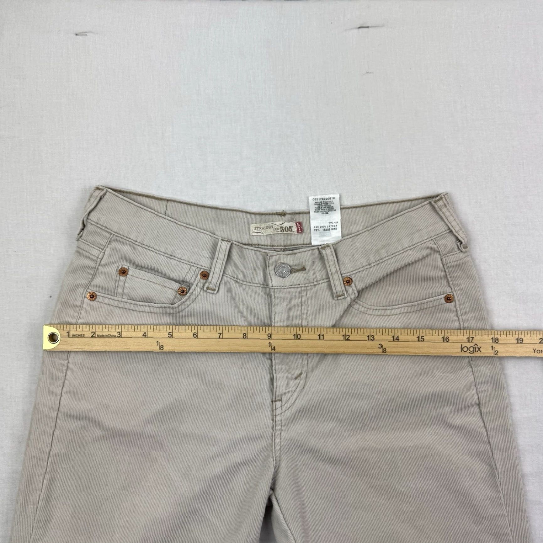 Levi's VINTAGE Levi's 505 Corduroy Pants Womens 6M Khaki Straight Leg Y2K 2000s Size 28" / US 6 / IT 42 - 7 Thumbnail