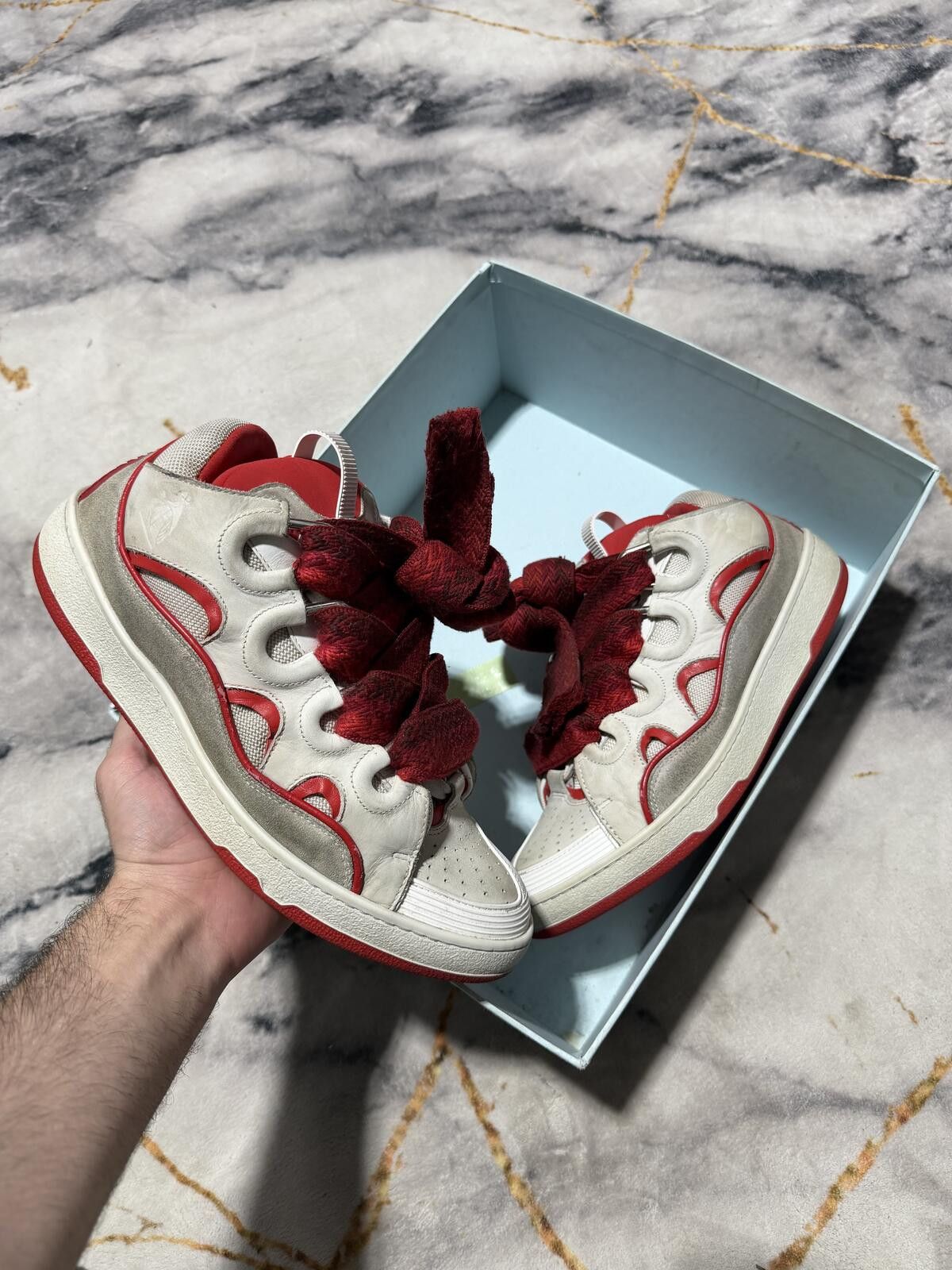 Lanvin Lanvin Curb White Red - Sz 10Us Size US 10 / EU 43 - 1 Thumbnail