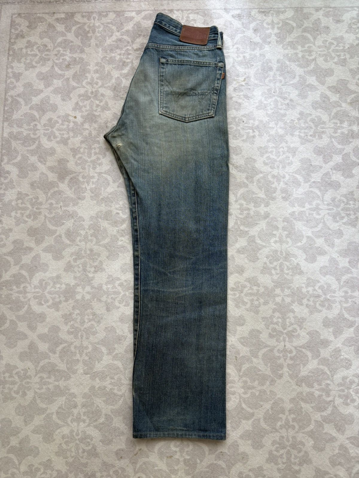 Edwin Edwin 505X Selvedge Orange Tab Distressed Denim Jeans Size US 31 - 24 Thumbnail