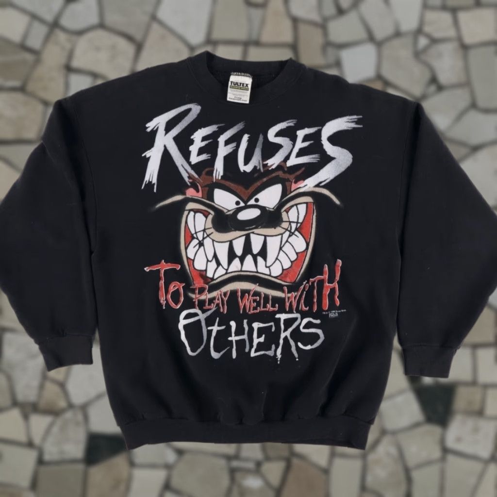 Tultex VTG Tultex Freeze Tasmanian Devil Sweatshirt Black Men's XL Shirt Size US XL / EU 56 / 4 - 1 Thumbnail