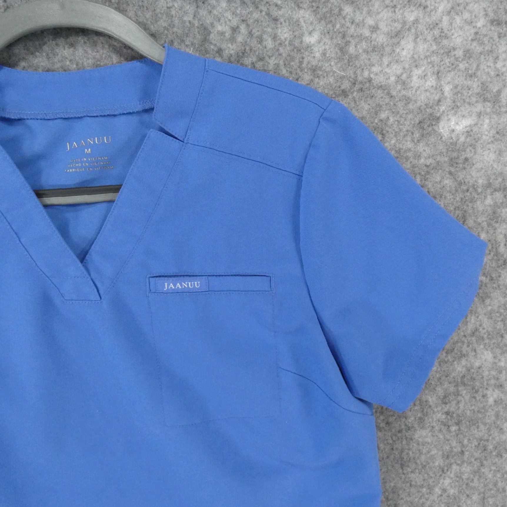 Vintage Jaanuu Scrub Top Womens Medium Blue Medical w Pockets Size M / US 6-8 / IT 42-44 - 6 Thumbnail