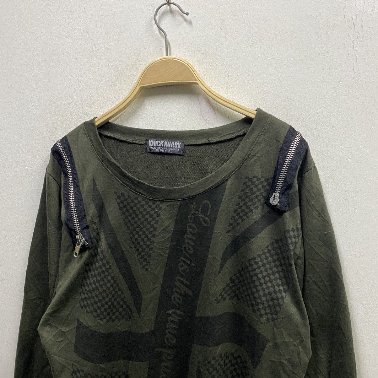 Japanese Brand Knick Knack Y2K Punk Union Jack Zippers Shirt Size M / US 6-8 / IT 42-44 - 3 Thumbnail