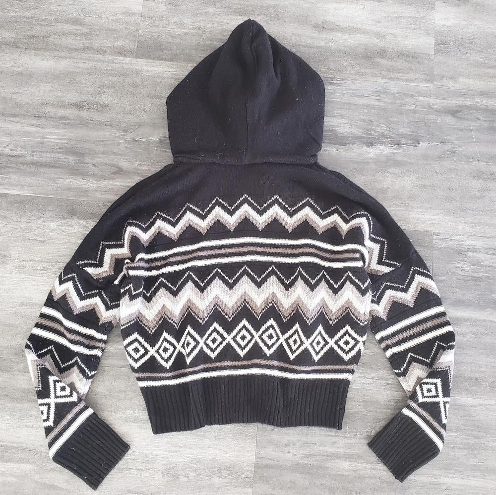 rue21 Black Aztec Rue21 Fur Hoodie Long Sleeve Size L / US 10 / IT 46 - 2 Thumbnail
