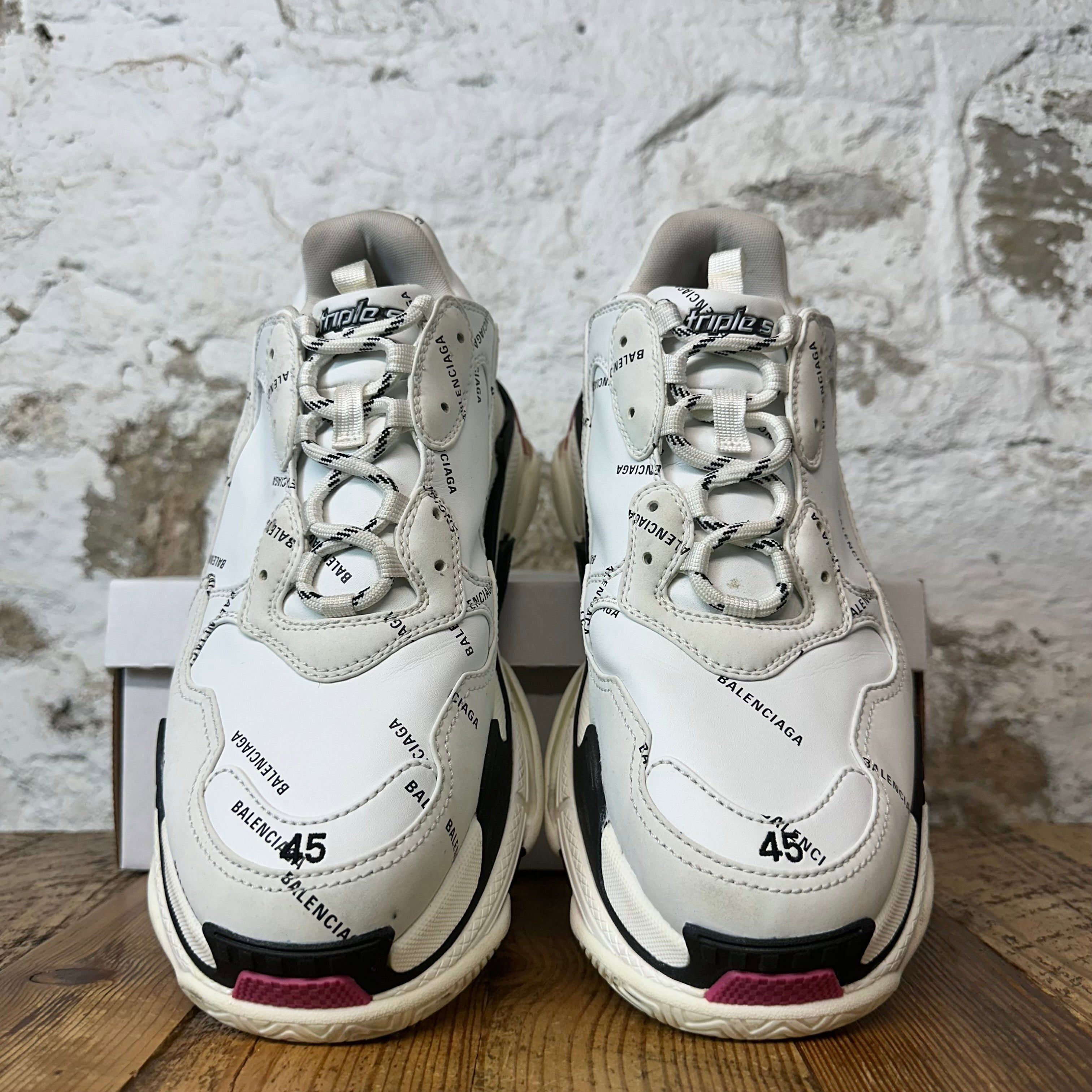 Balenciaga Balenciaga Triple S Spellout White Black Pink Sneaker Sz 12 Size US 12 / EU 45 - 3 Thumbnail