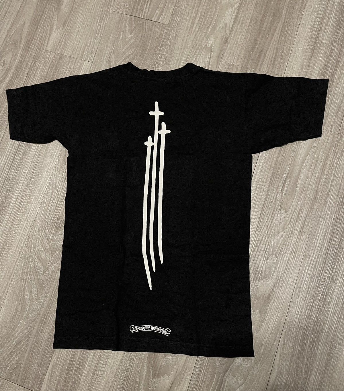 image of Chrome Hearts Triple Cross T-Shirt in Black, Men's (Size Small)