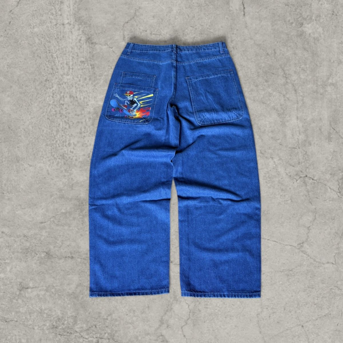 Japanese Brand Cool wide skater Japanese style jeans in blue. Size L Size US 34 / EU 50 - 1 Thumbnail