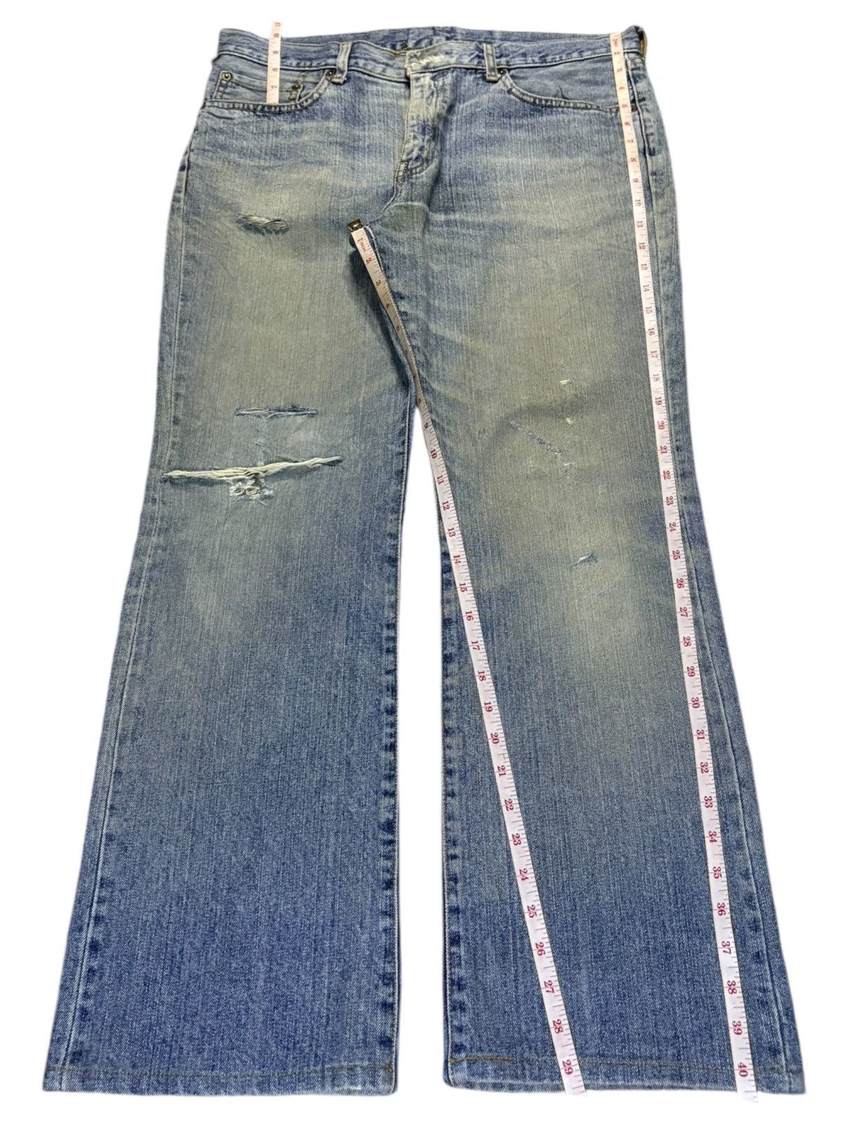 Japanese Brand × Uniqlo Vintage Japanese Uniqlo Mud Wash Distressed Flare Jeans Size US 35 - 13 Thumbnail
