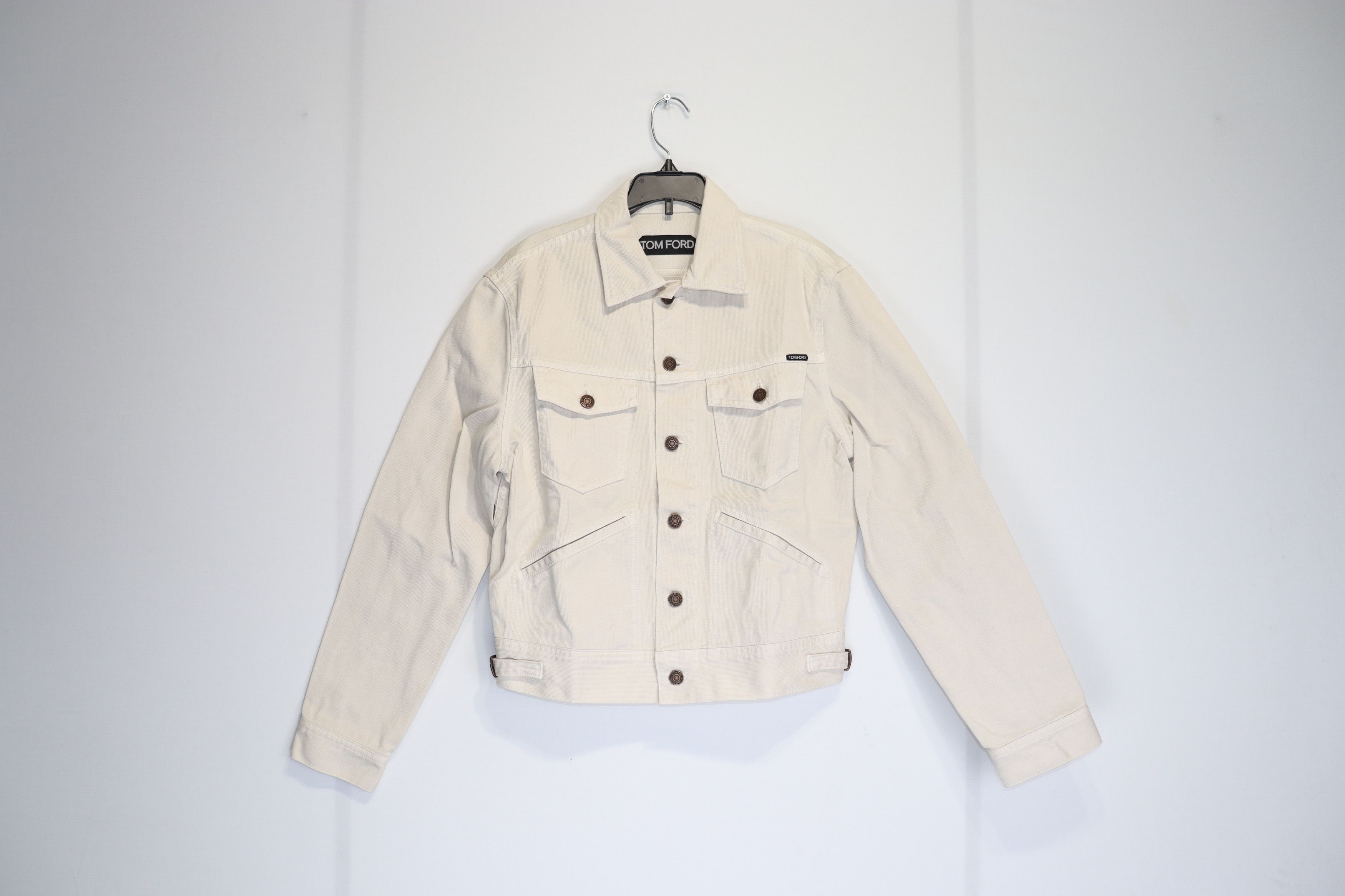 Tom Ford o1rshd1 Denim Jacket in Ivory Size US M / EU 48-50 / 2 - 2 Thumbnail