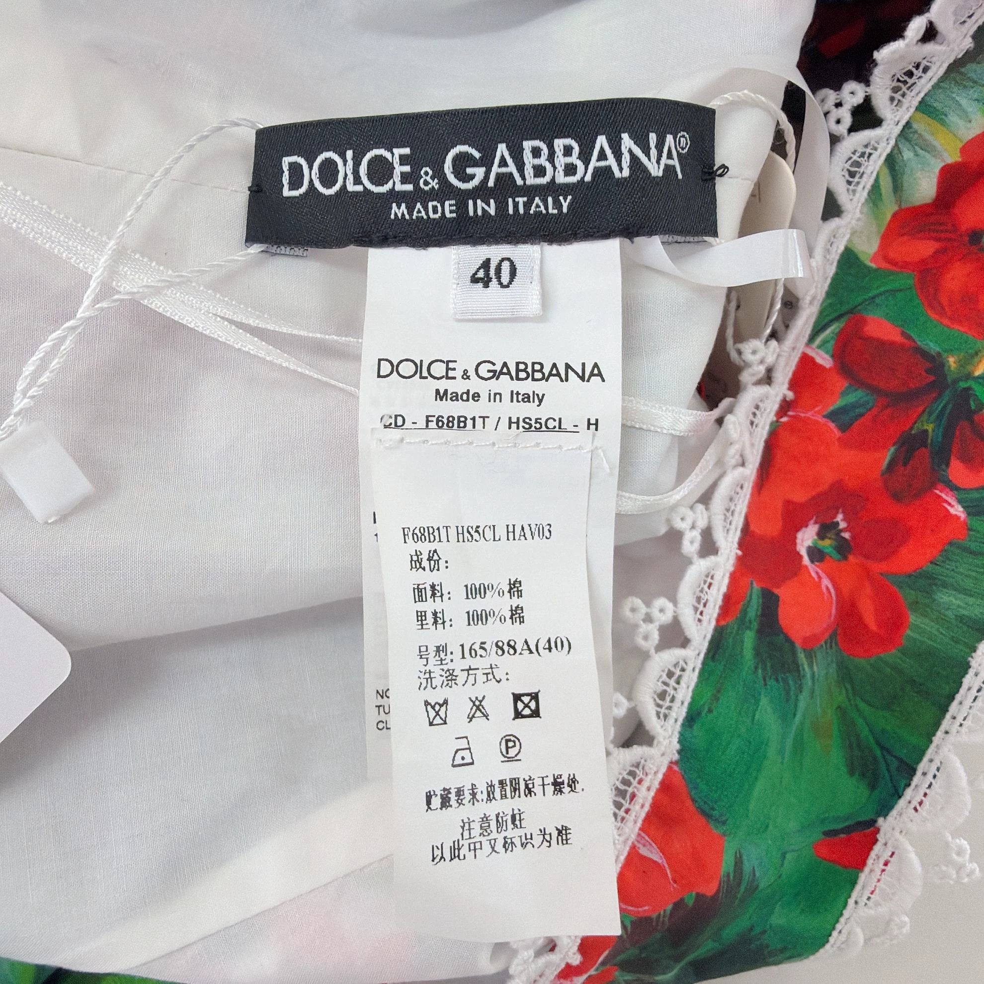 Dolce & Gabbana Dolce&Gabbana Red Floral Dress 40 Size S / US 4 / IT 40 - 7 Thumbnail