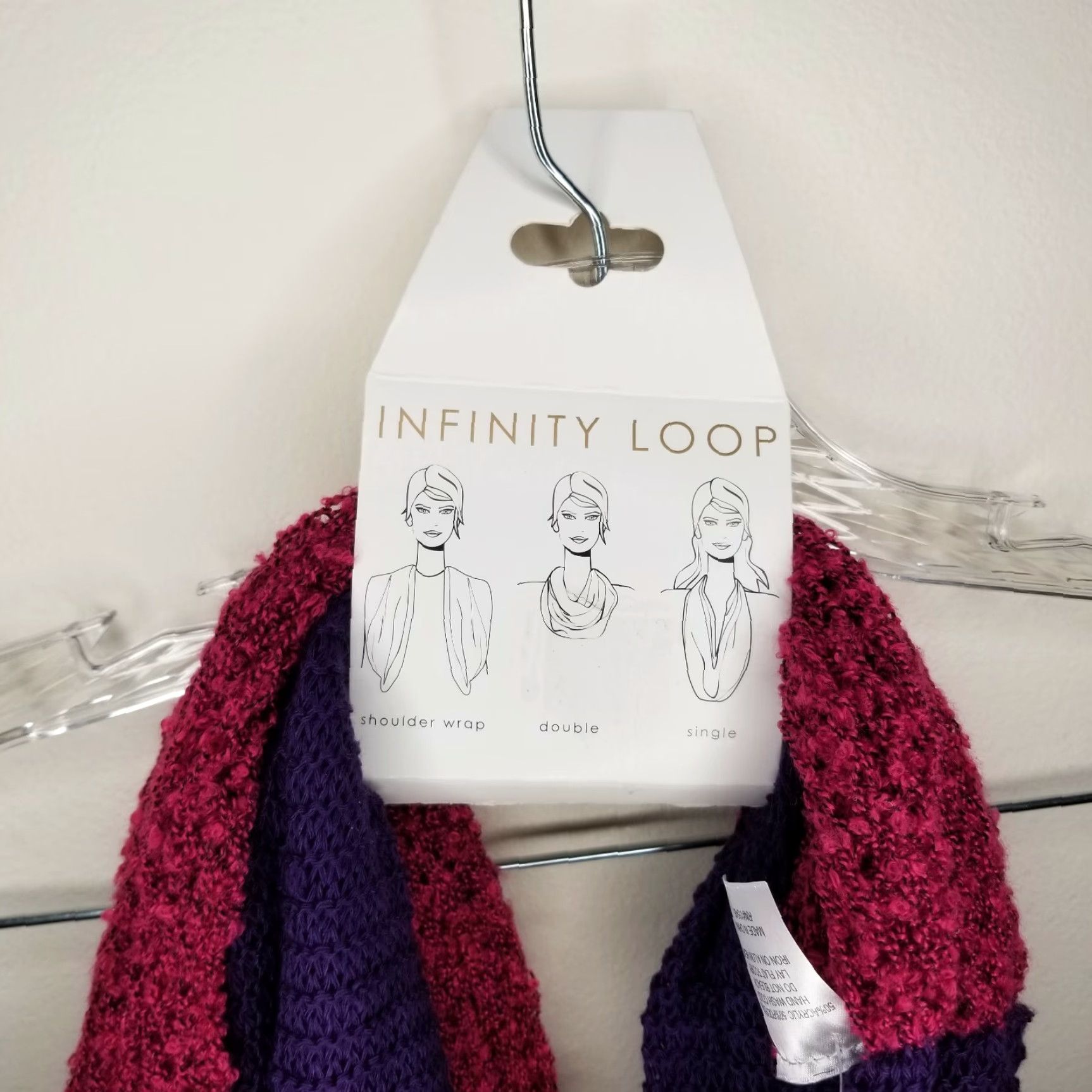 Vintage Collection 18 Scarf Womens One Size Pink Infinity Scarf Size ONE SIZE - 3 Thumbnail