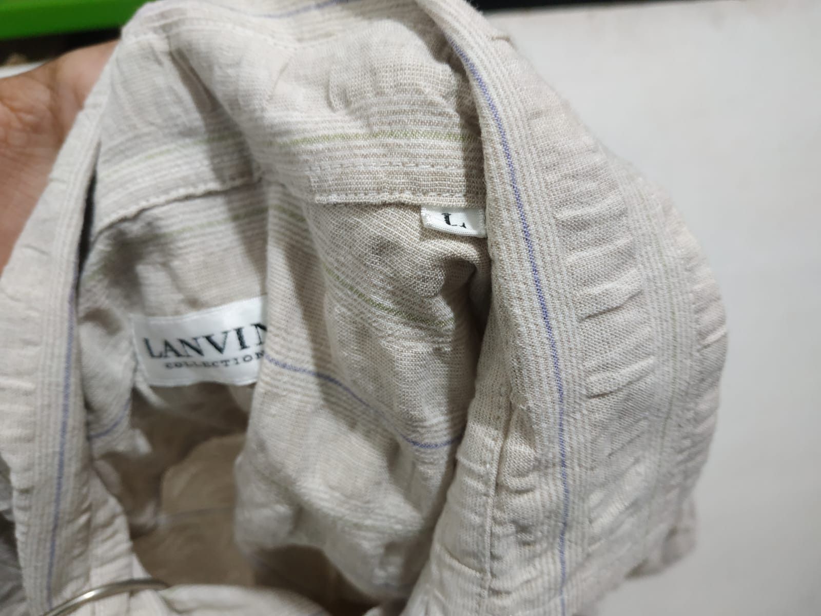Lanvin Vintage Lanvin Wringkle Pleat Shirt Size US L / EU 52-54 / 3 - 14 Thumbnail