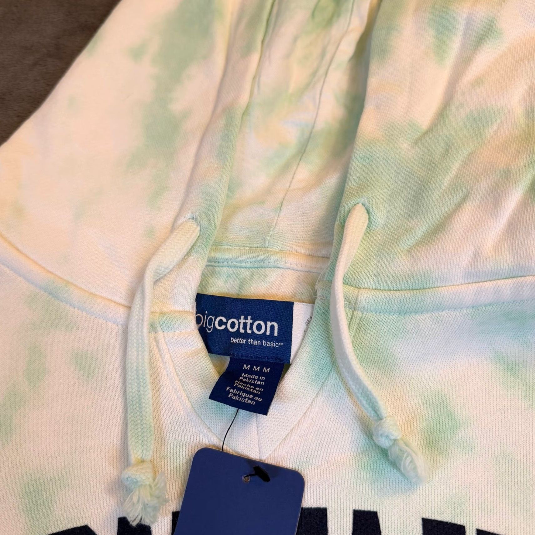 Vintage Big Cotton Hoodie Womens Medium Green White Montauk Tie Dye Pullover G7152 NEW Size M / US 6-8 / IT 42-44 - 3 Thumbnail