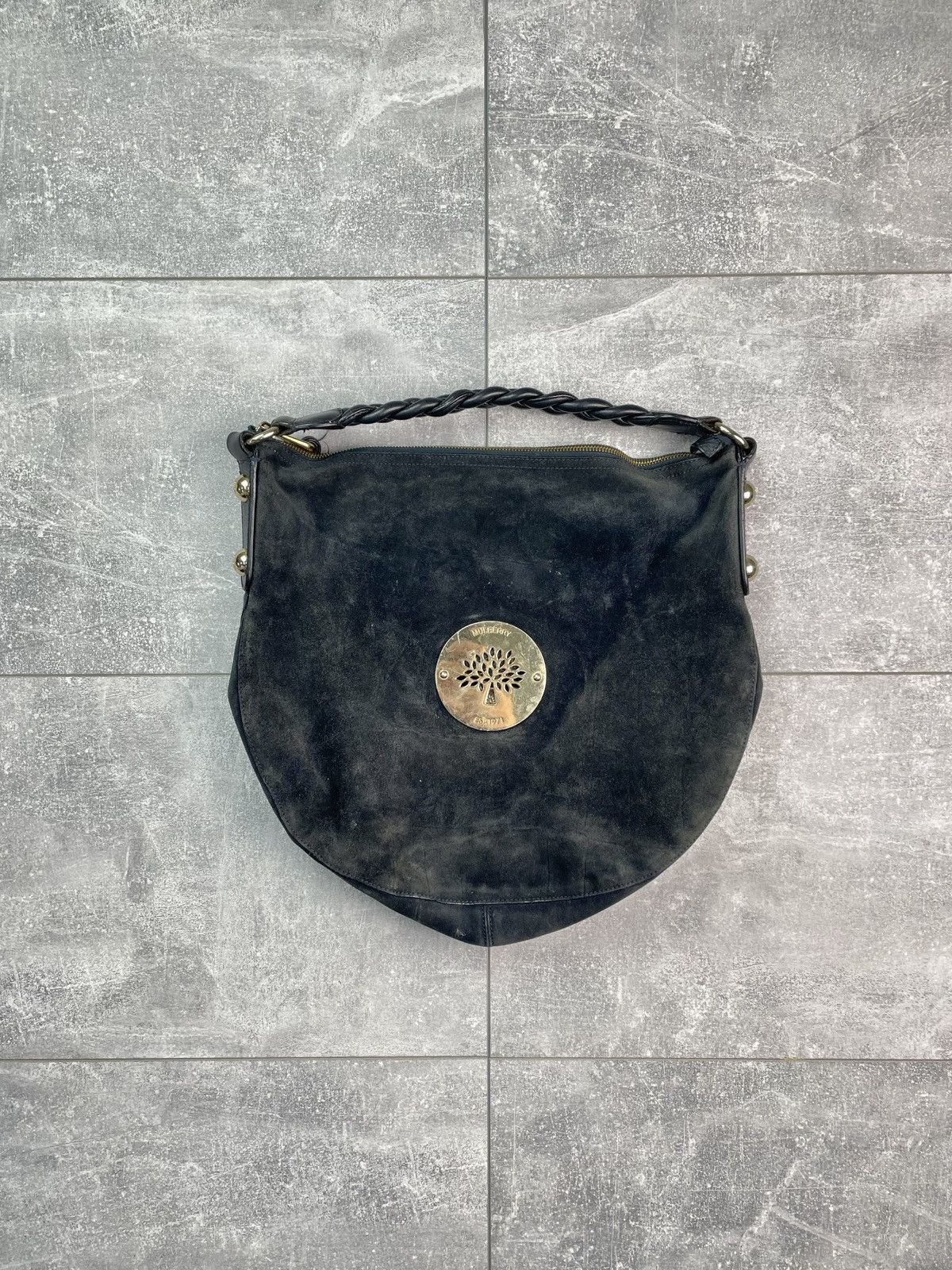 Mulberry Mulberry Daria Hobo Suede Leather Sling Handbag Black Size ONE SIZE - 1 Thumbnail