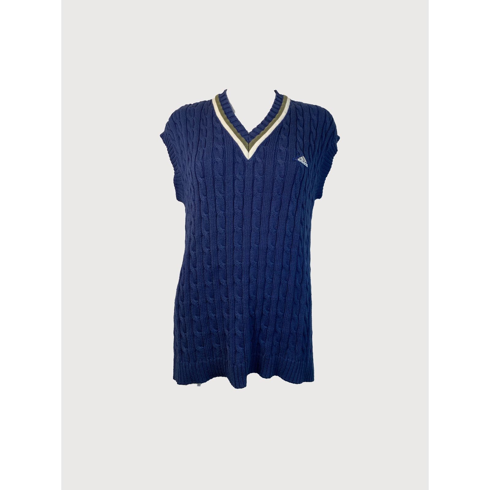 Adidas Vintage Adidas Cable Knit Tennis Vest Size ONE SIZE - 1 Thumbnail