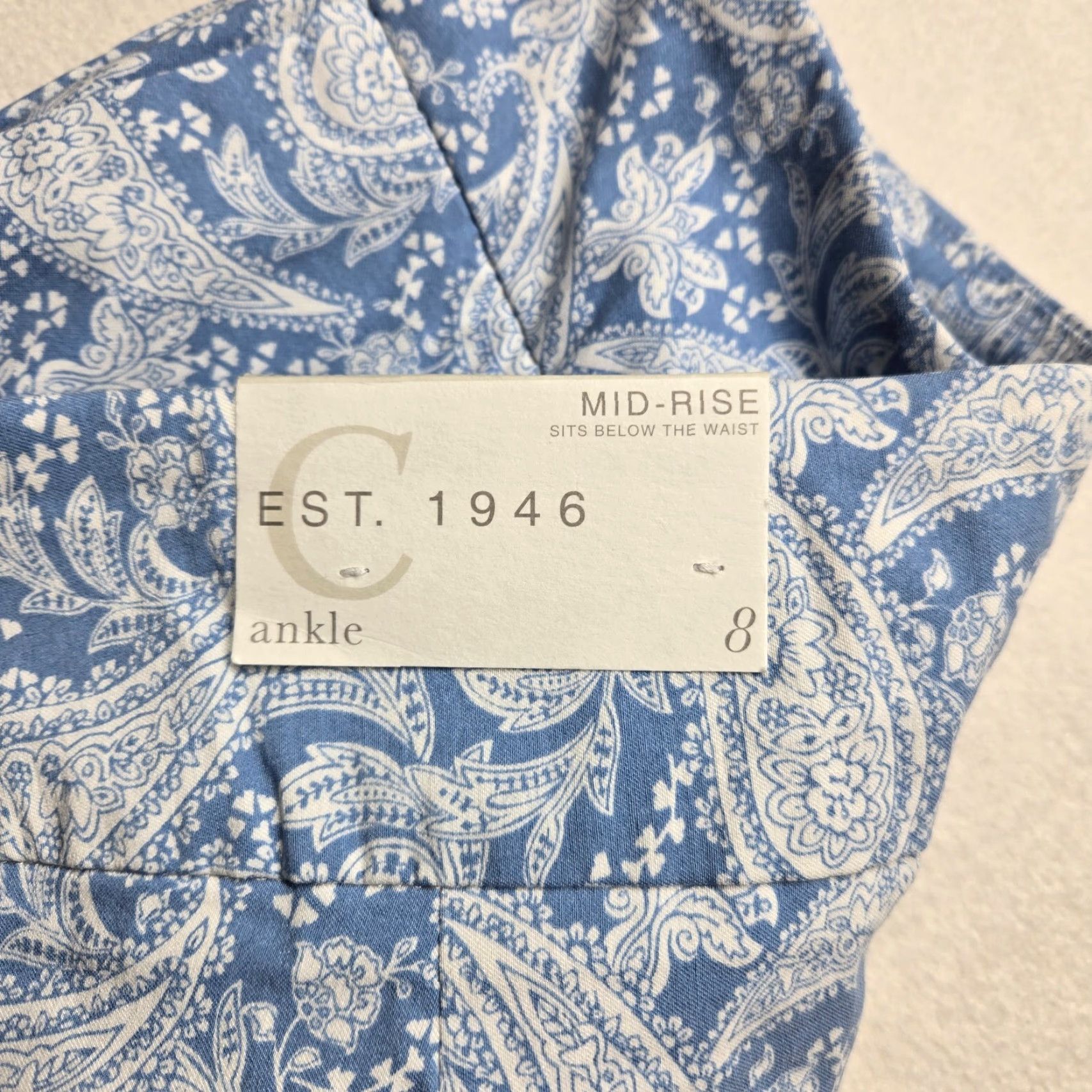 Vintage CATO Women's Casual Zip Pants Size 8 Blue Stretch Cotton Ankle Chino Size 30" / US 8 / IT 44 - 6 Thumbnail
