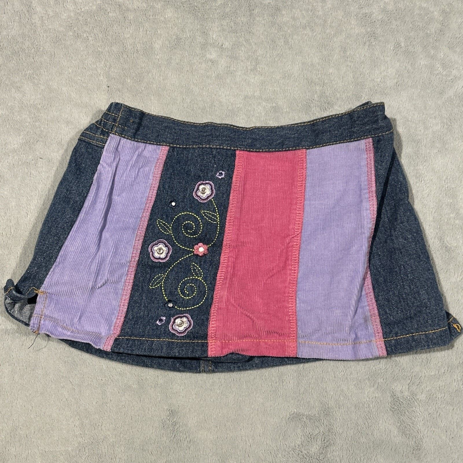 Cartoon Network 2005 My Little Pony Ruched Skirt Kids 6Y Y2K Corduroy Stripe Size 28" / US 6 / IT 42 - 1 Thumbnail