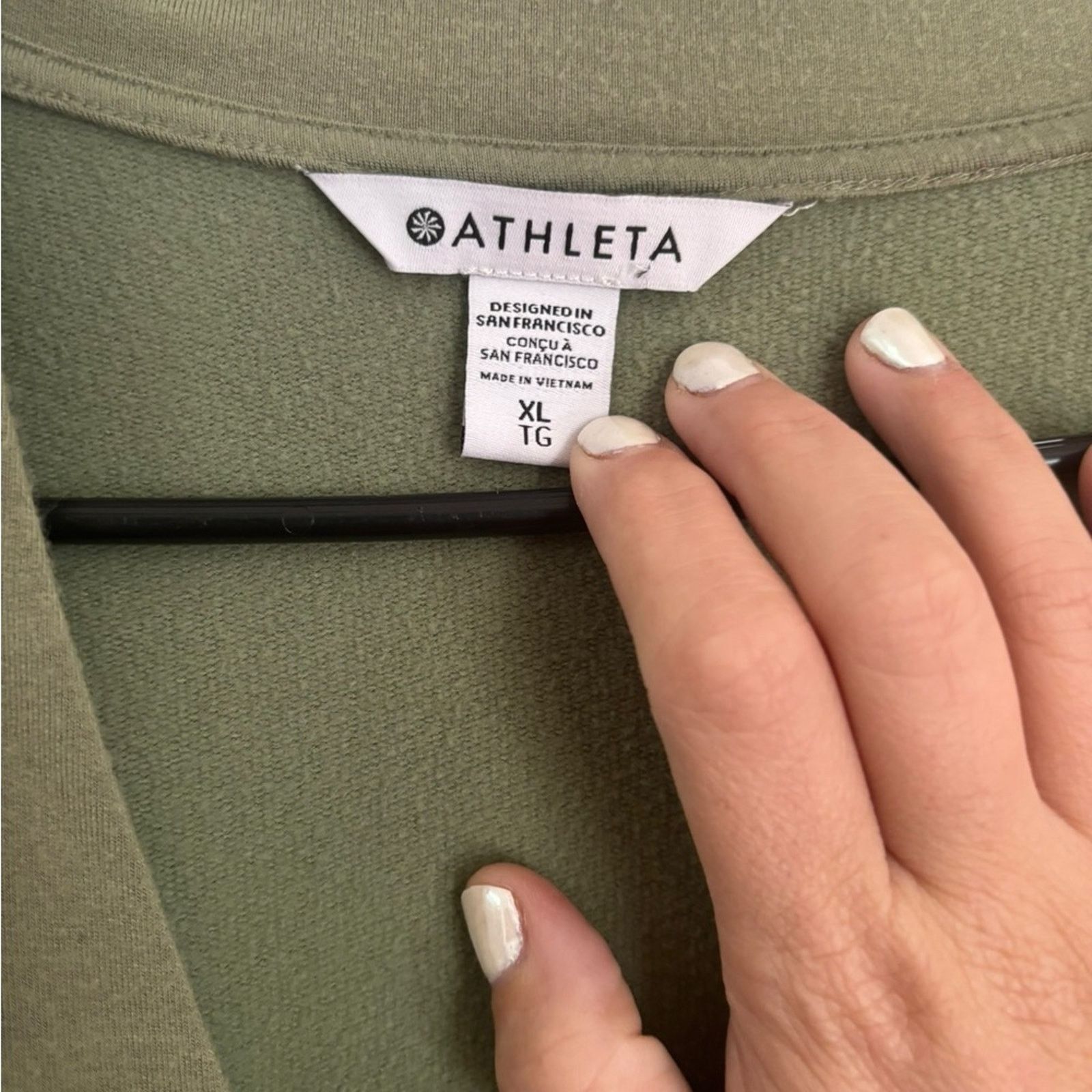 Athleta Athleta Womens Green V-Neck Wrap Athleisure Sweatshirt Size XL / US 12-14 / IT 48-50 - 3 Thumbnail