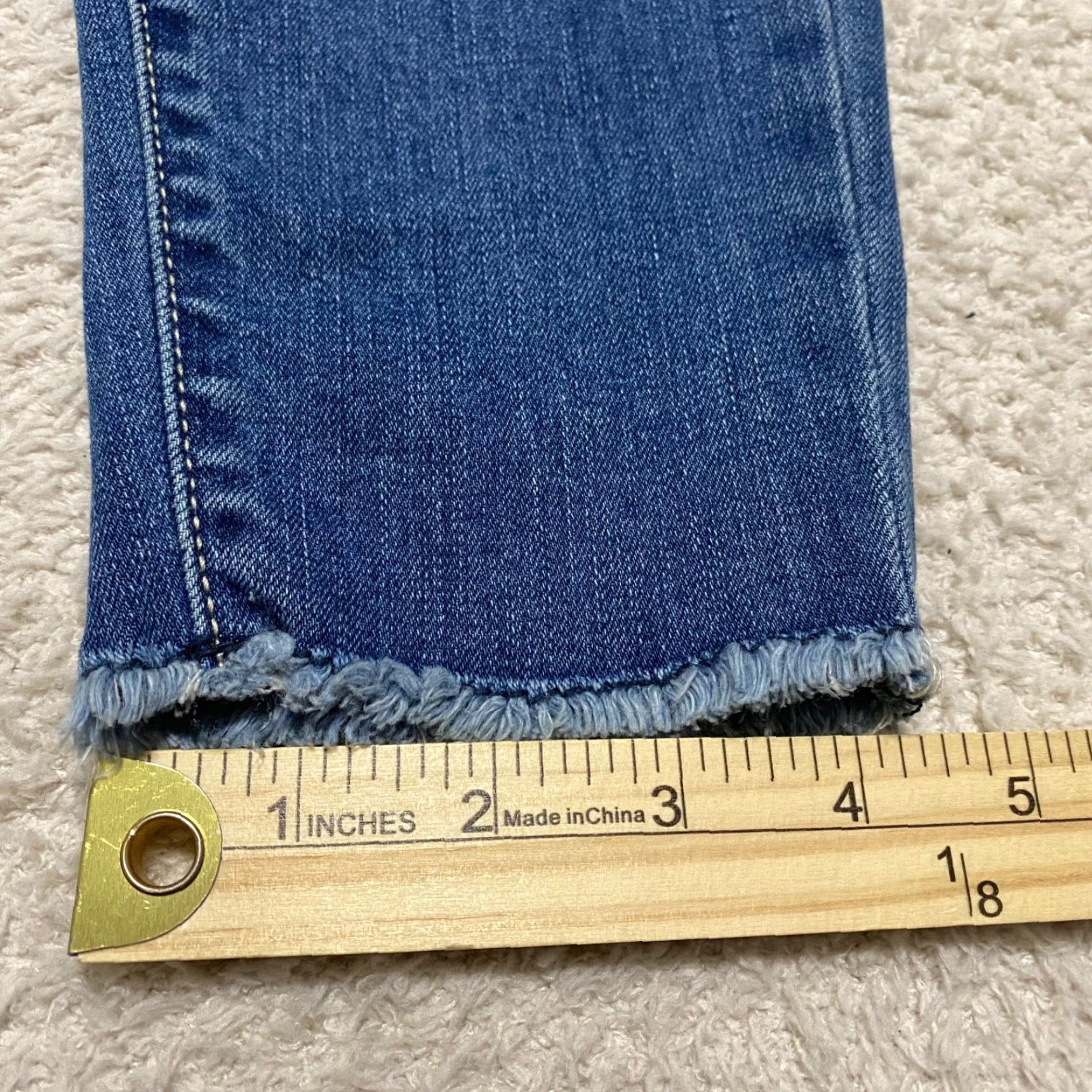 Vintage Kancan Womens Jeans Skinny Distressed Blue Denim Medium Wash Size 26 28 Inseam 28 - Regular Rise Mid - Button Zip Size 28" / US 6 / IT 42 - 2 Thumbnail
