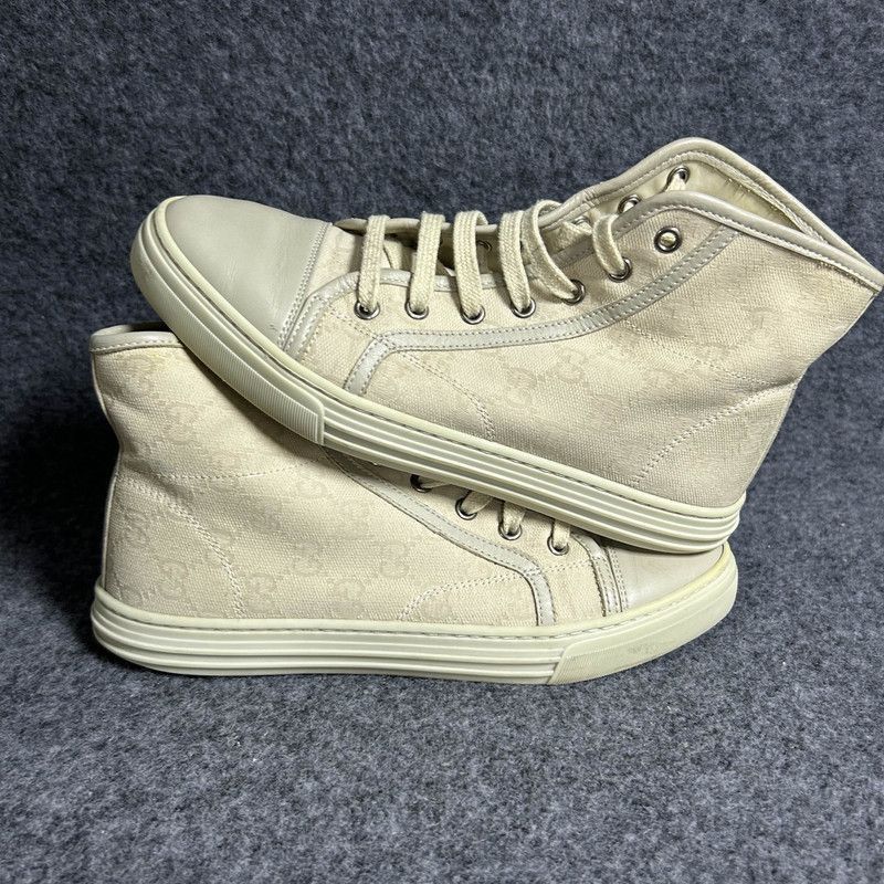 Gucci Gucci High-Top Monogram Canvas Sneakers for Women - Size US 7.5 / IT 37.5 - 8 Thumbnail
