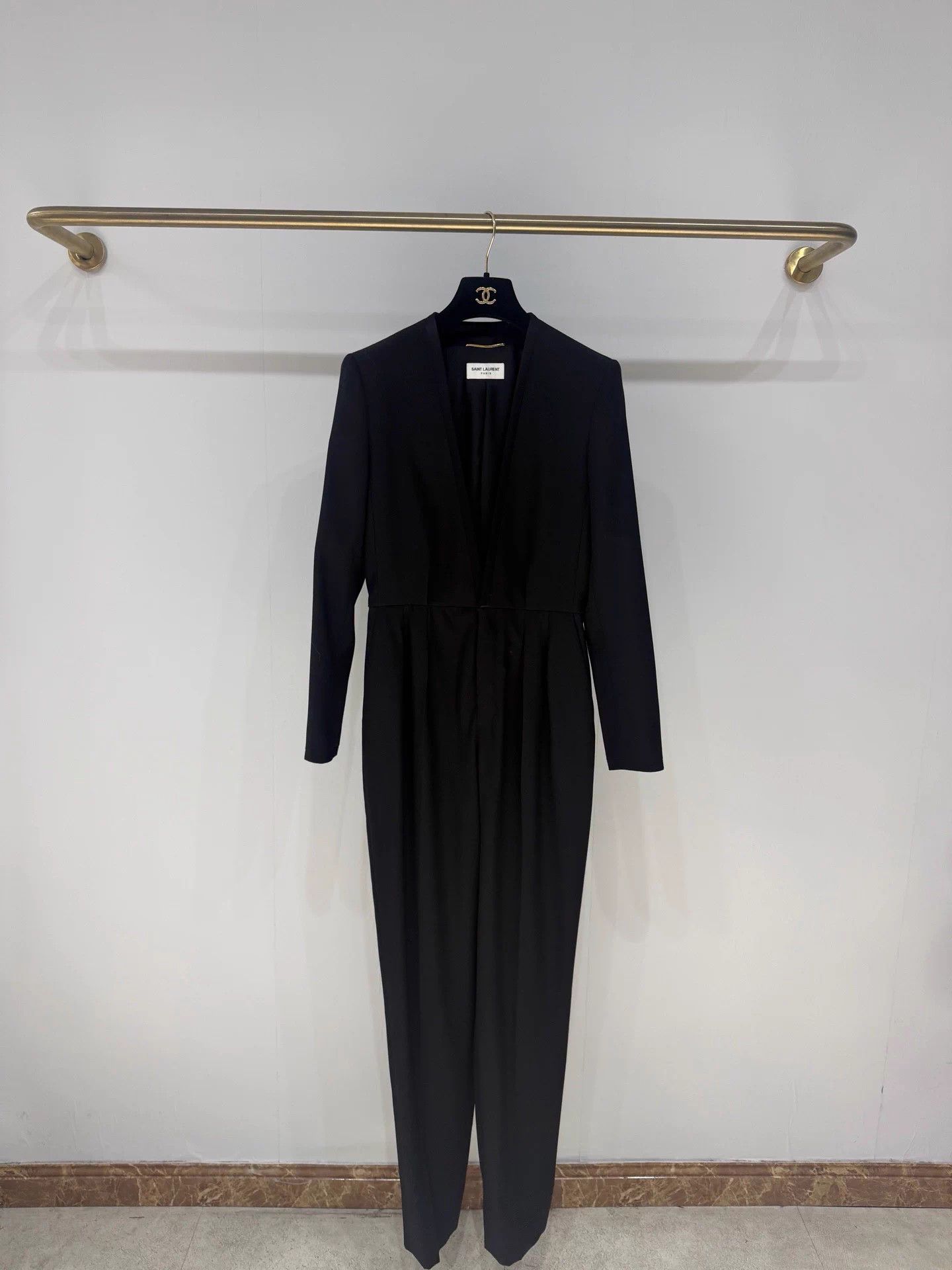 Saint Laurent Paris SLP Wool Classic Power Jumpsuit FR38 Size 27" / US 4 / IT 40 - 1 Thumbnail