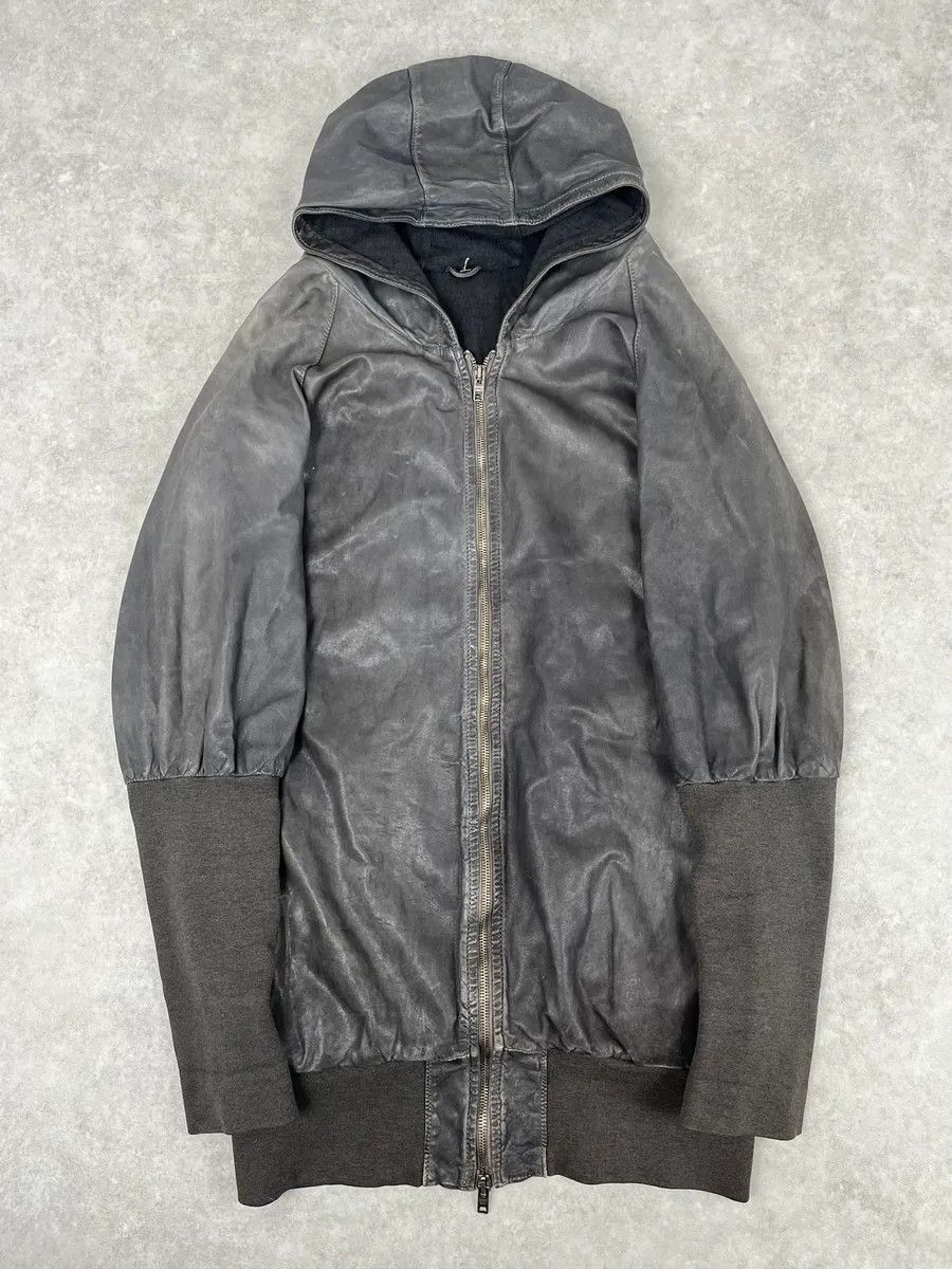 Giorgio Brato Giorgio Brato Avant-Garde Brut Grey Leather Long Jacket Size XS / US 0-2 / IT 36-38 - 7 Thumbnail