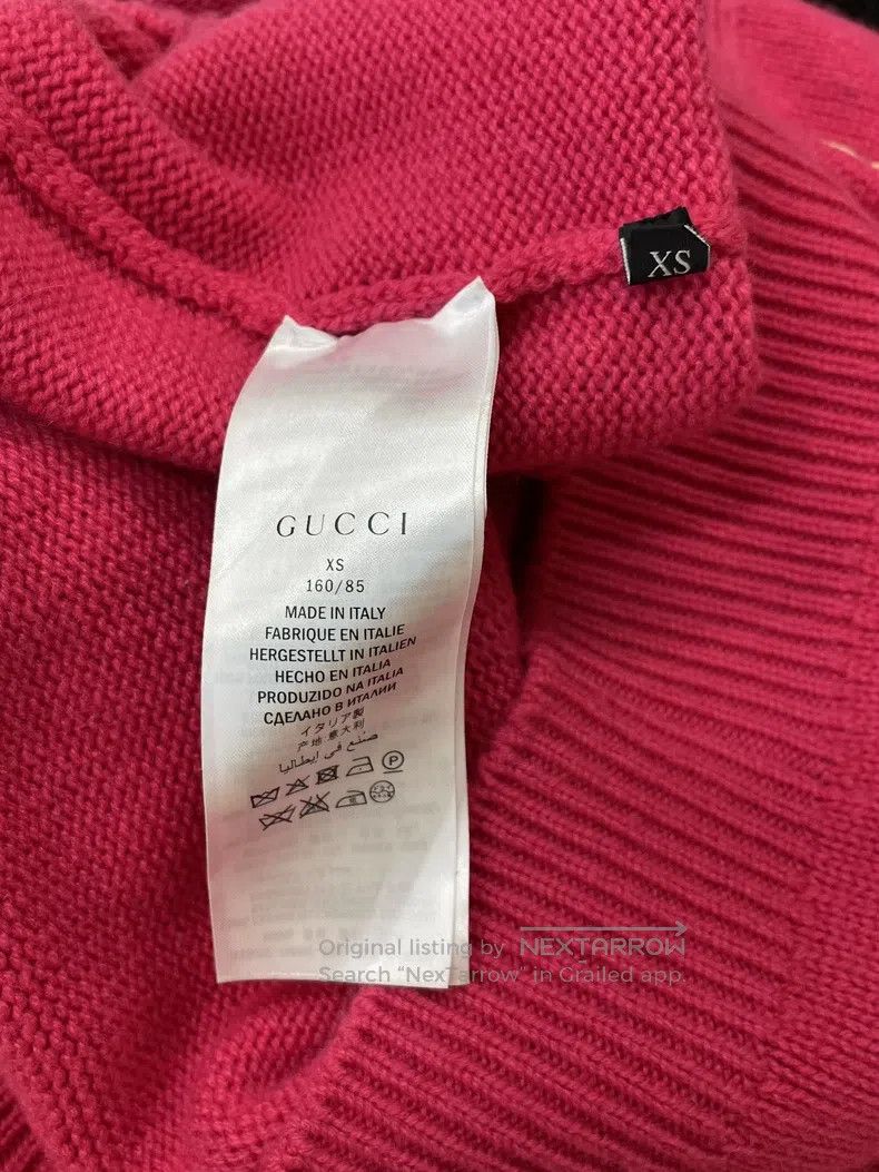 Gucci Gucci Pink kitten letter sweater knitwear Size XS / US 0-2 / IT 36-38 - 5 Thumbnail