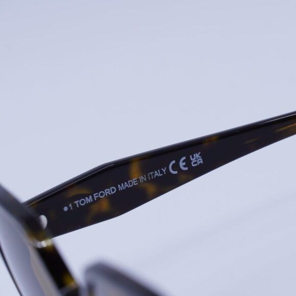 Tom Ford Tom Ford Romy FT1032 52E Sunglasses Havana Geometric Frame Size ONE SIZE - 8 Thumbnail