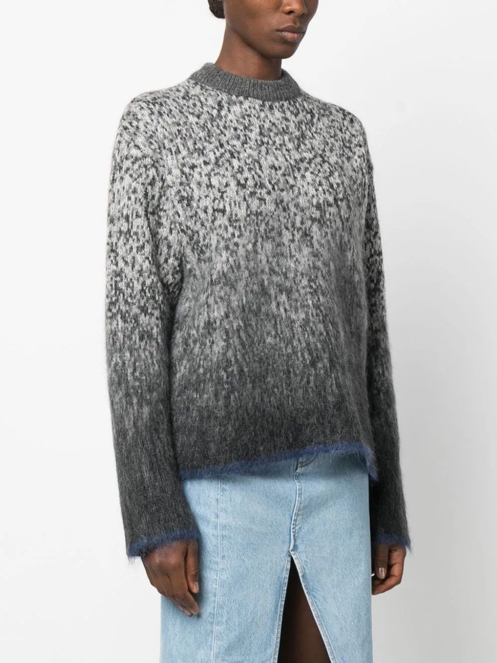 Off-White o1y1225 Crewneck Sweater in Gray/White Size M / US 6-8 / IT 42-44 - 3 Thumbnail