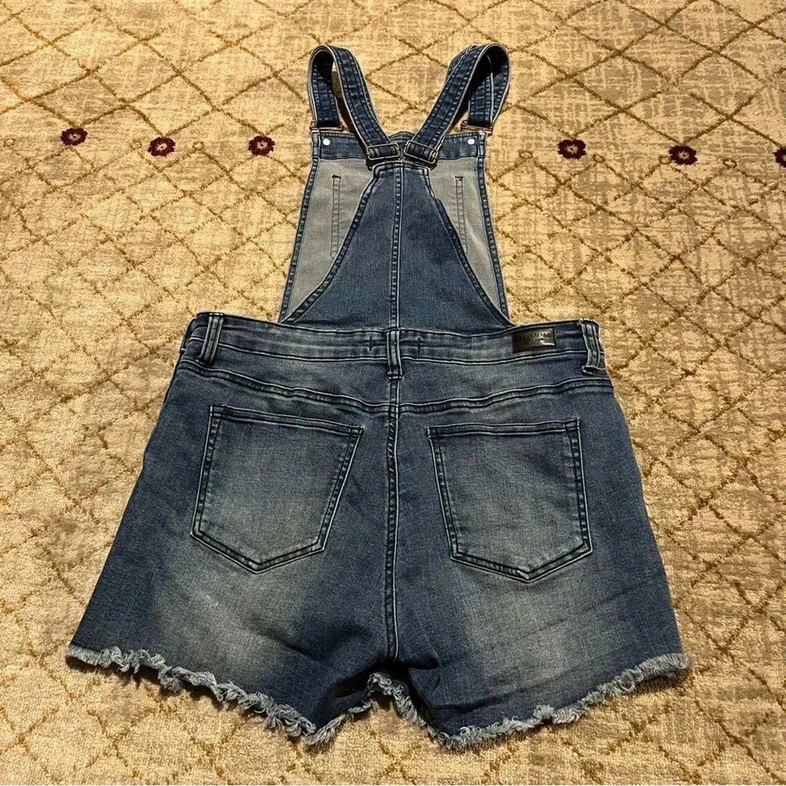 Pink Celebrity PINK Juniors Large Denim Overall Shorts Cut Off Size 28" / US 6 / IT 42 - 5 Thumbnail